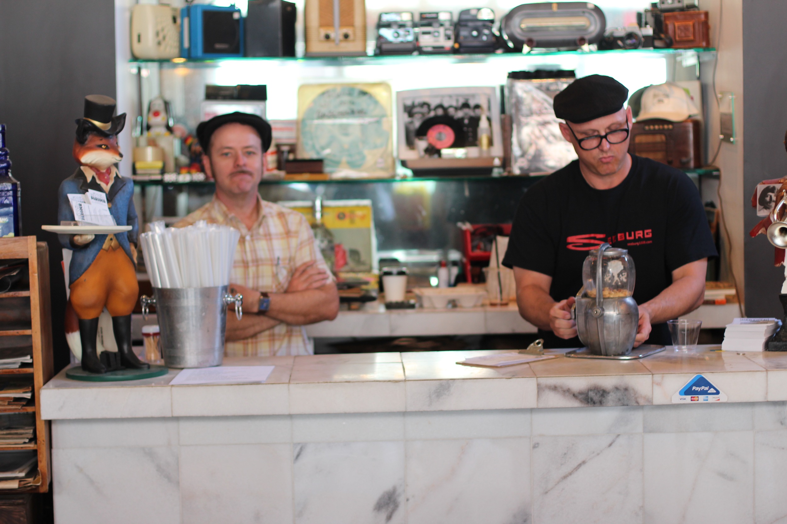 The Record Parlour owners hard at work...