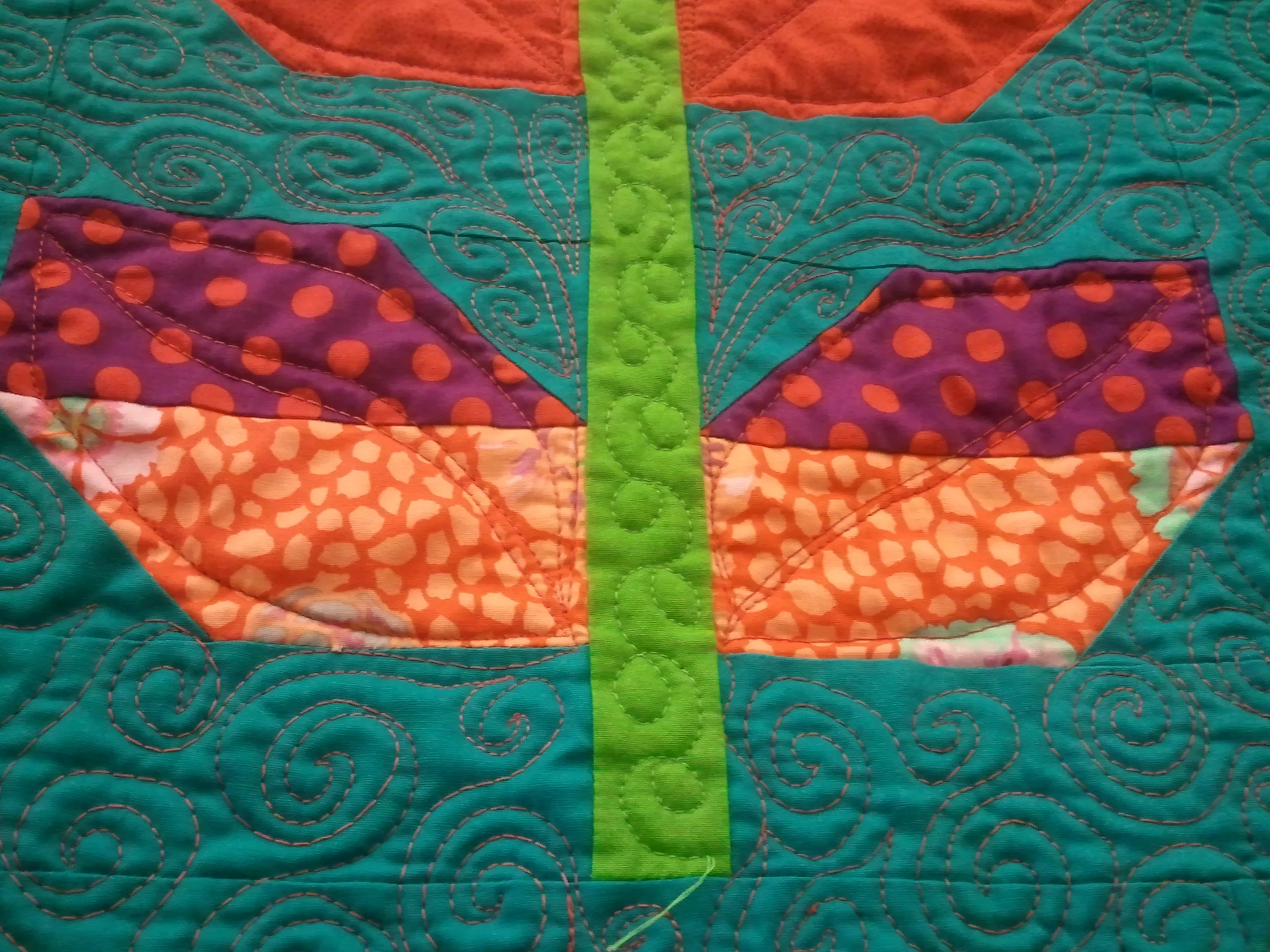 Detail of Leaves Quilt. Alicia Ashman Library Gallery