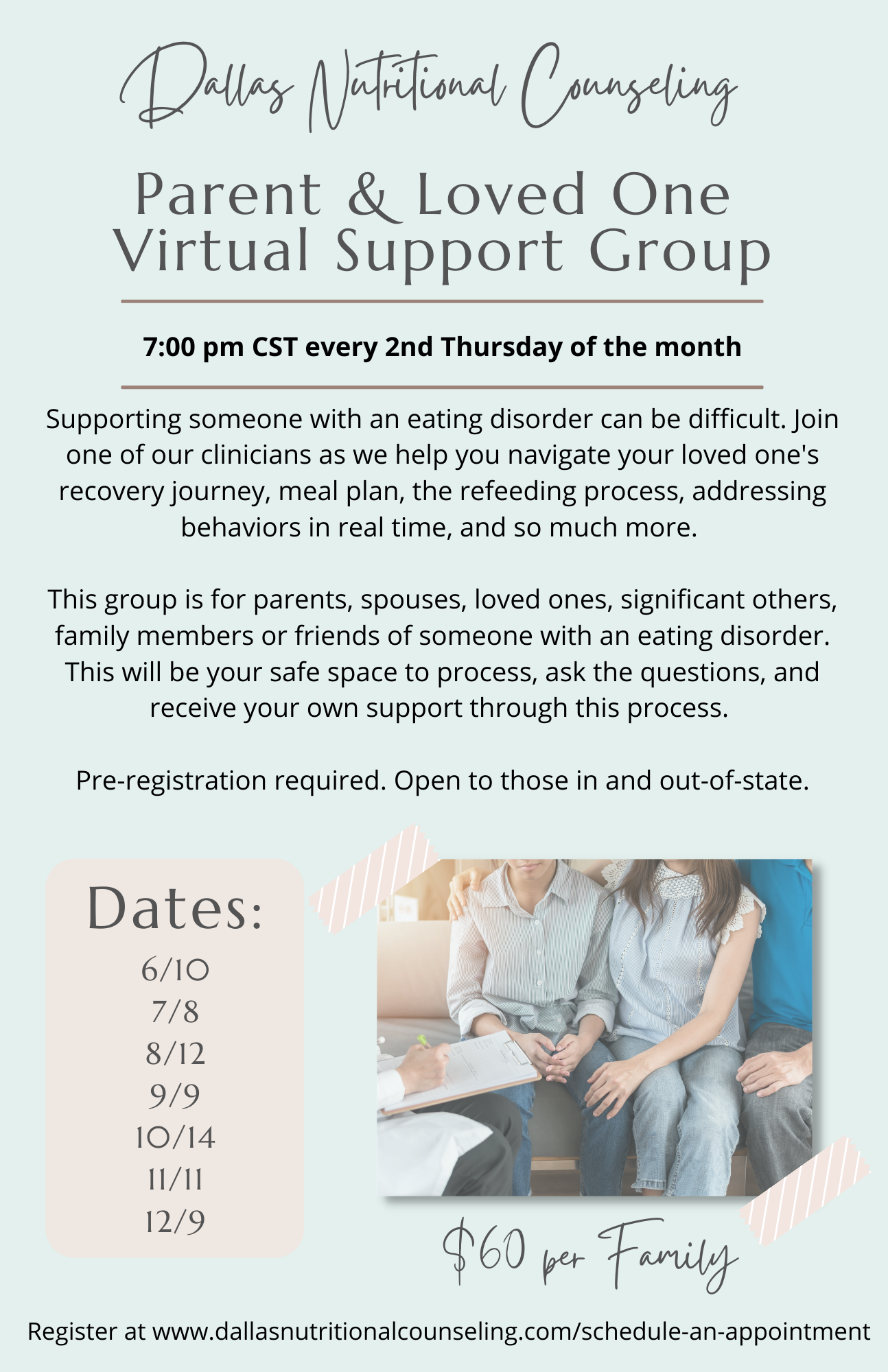 NEW GROUP Parent & Loved One Virtual Support Group — Dallas