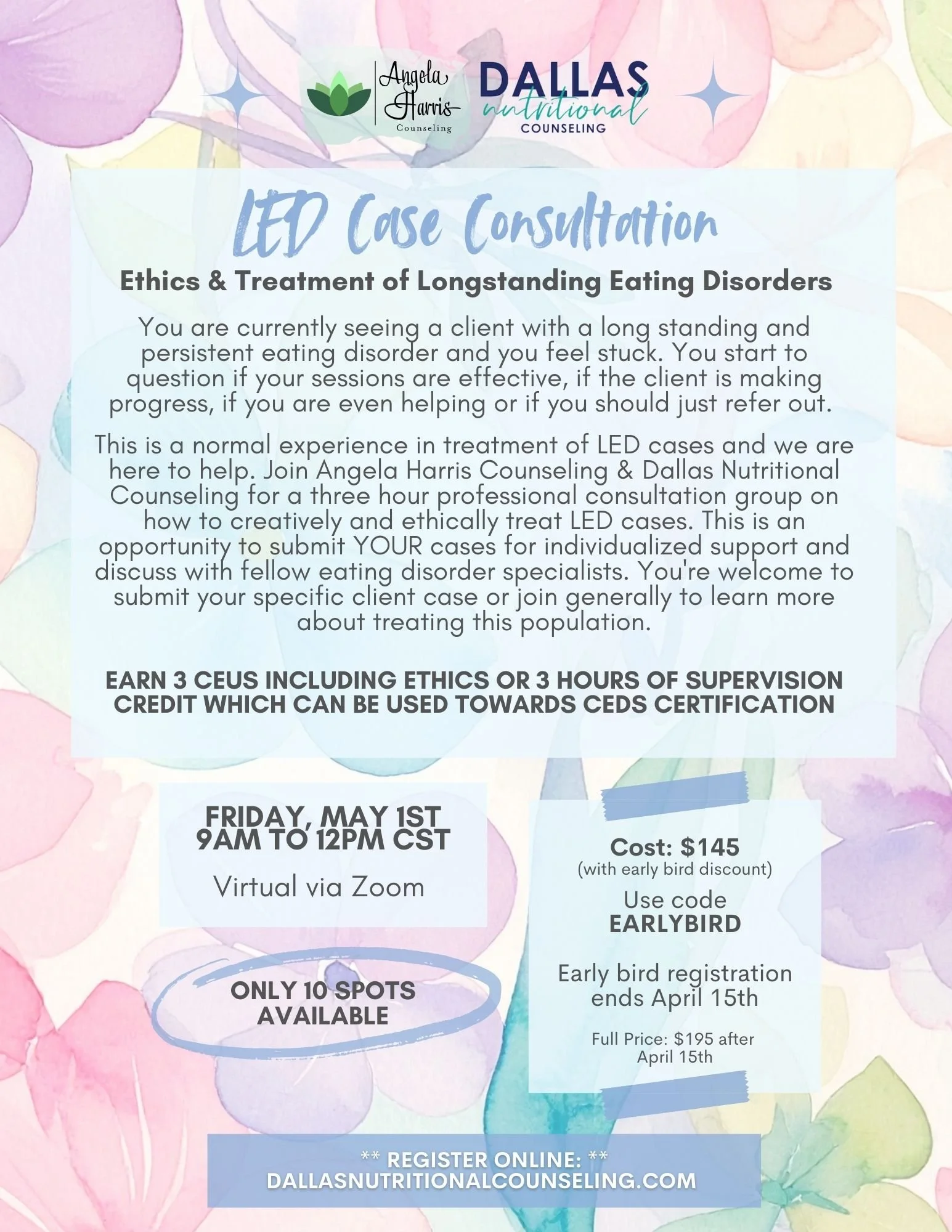 Spring Longstanding Eating Disorder Case Consultation Group Registration Now Open