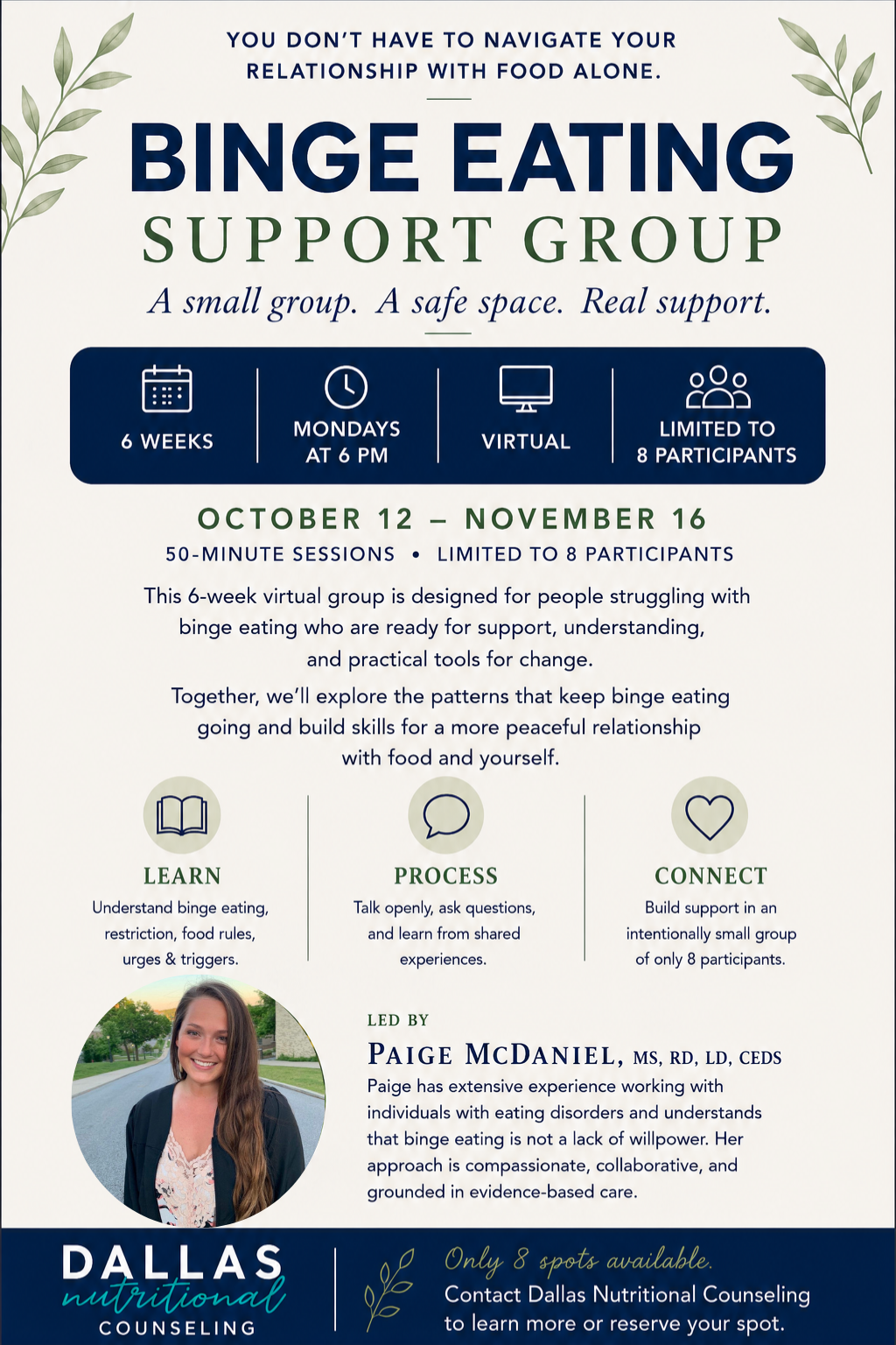 Binge Eating Support Group - Beginning October 12th