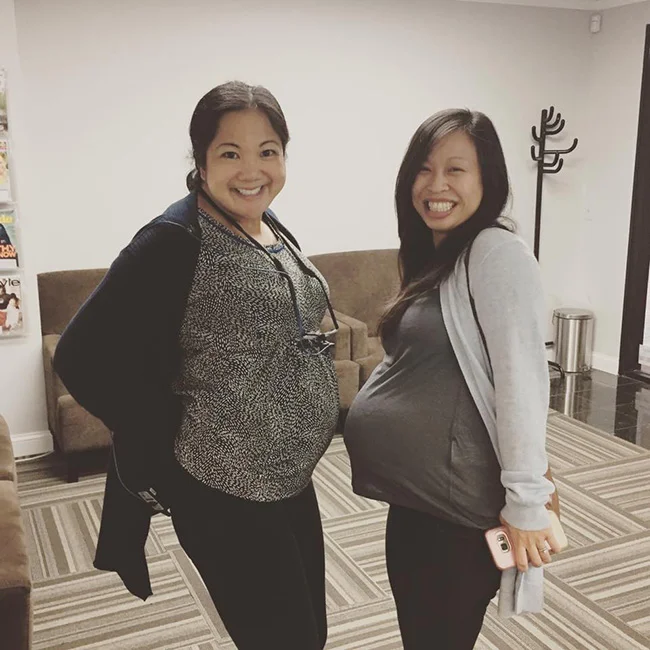 Dr. Claustro with patient Ailun -- She has since welcomed her second child who is happy and healthy!