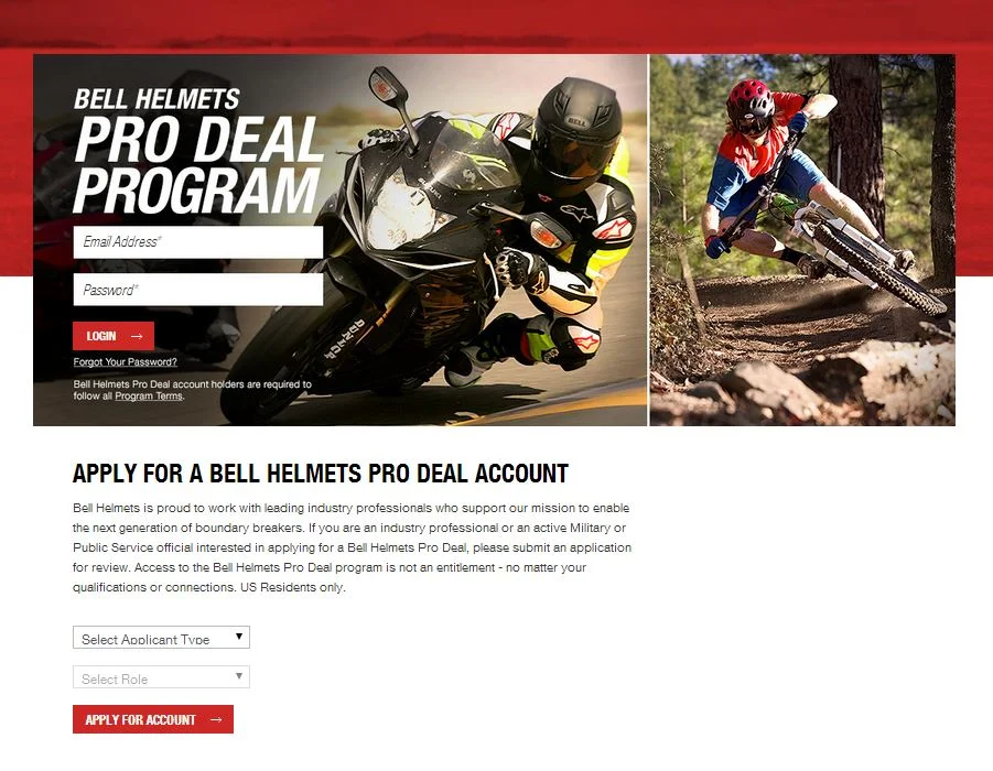 Bell Helmets Pro Deal Program