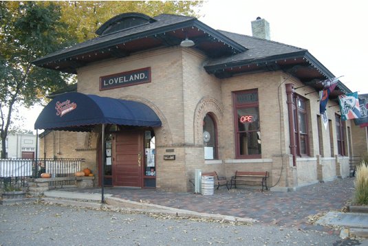 The Loveland Depot, now a sports bar, but still a darn cute building