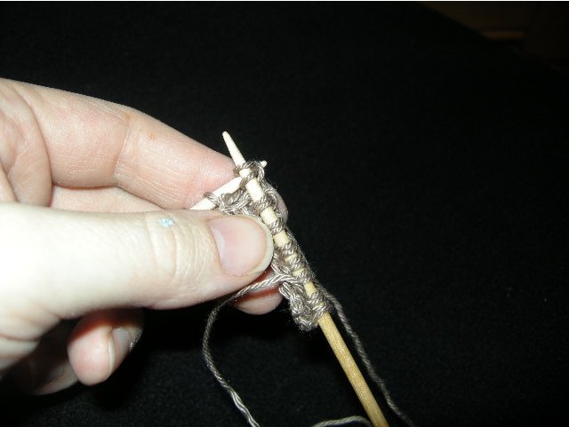 Knit row, with each stitch wrapped twice instead of the usual once.
