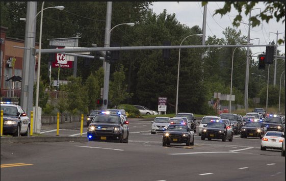 More than 100 police cars tore through our town to Lindsay's school.