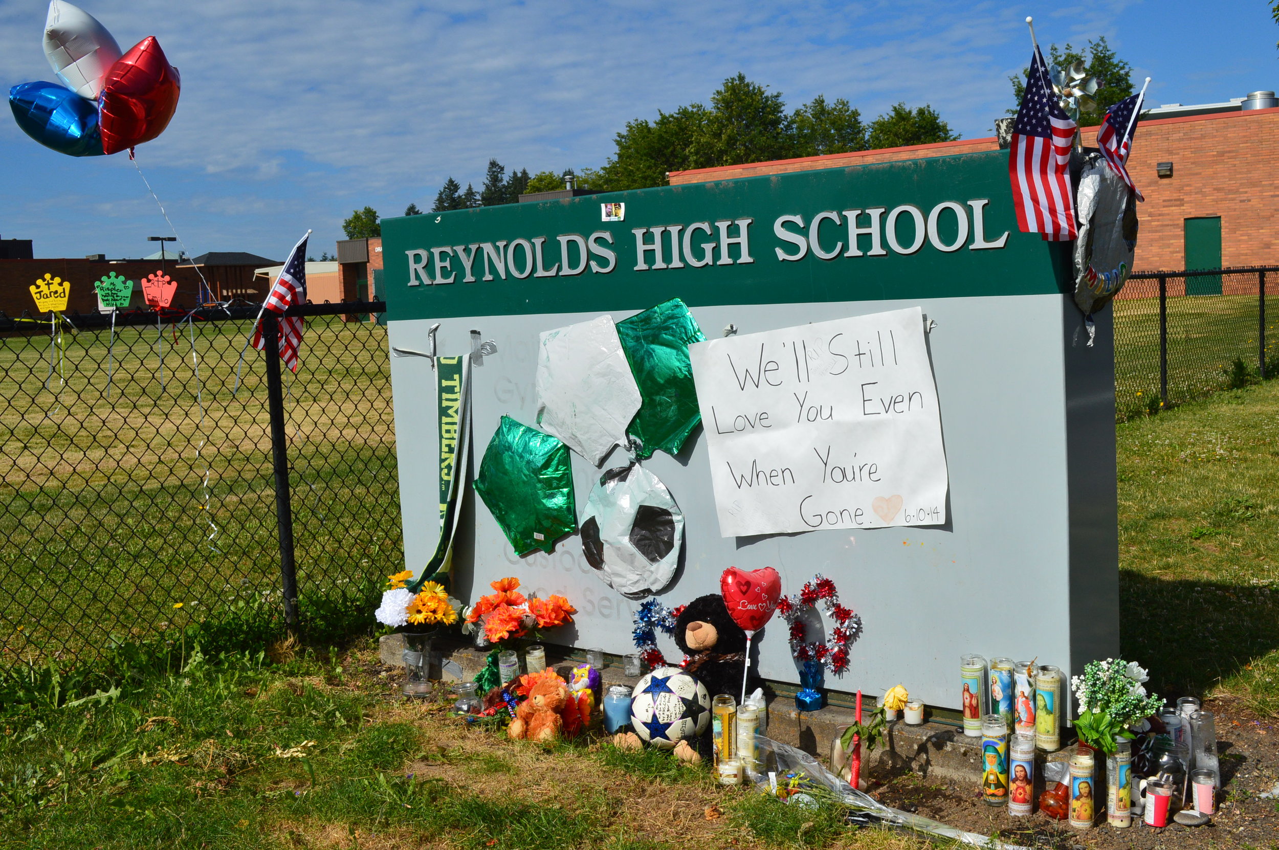 The sign outside Lindsay's school