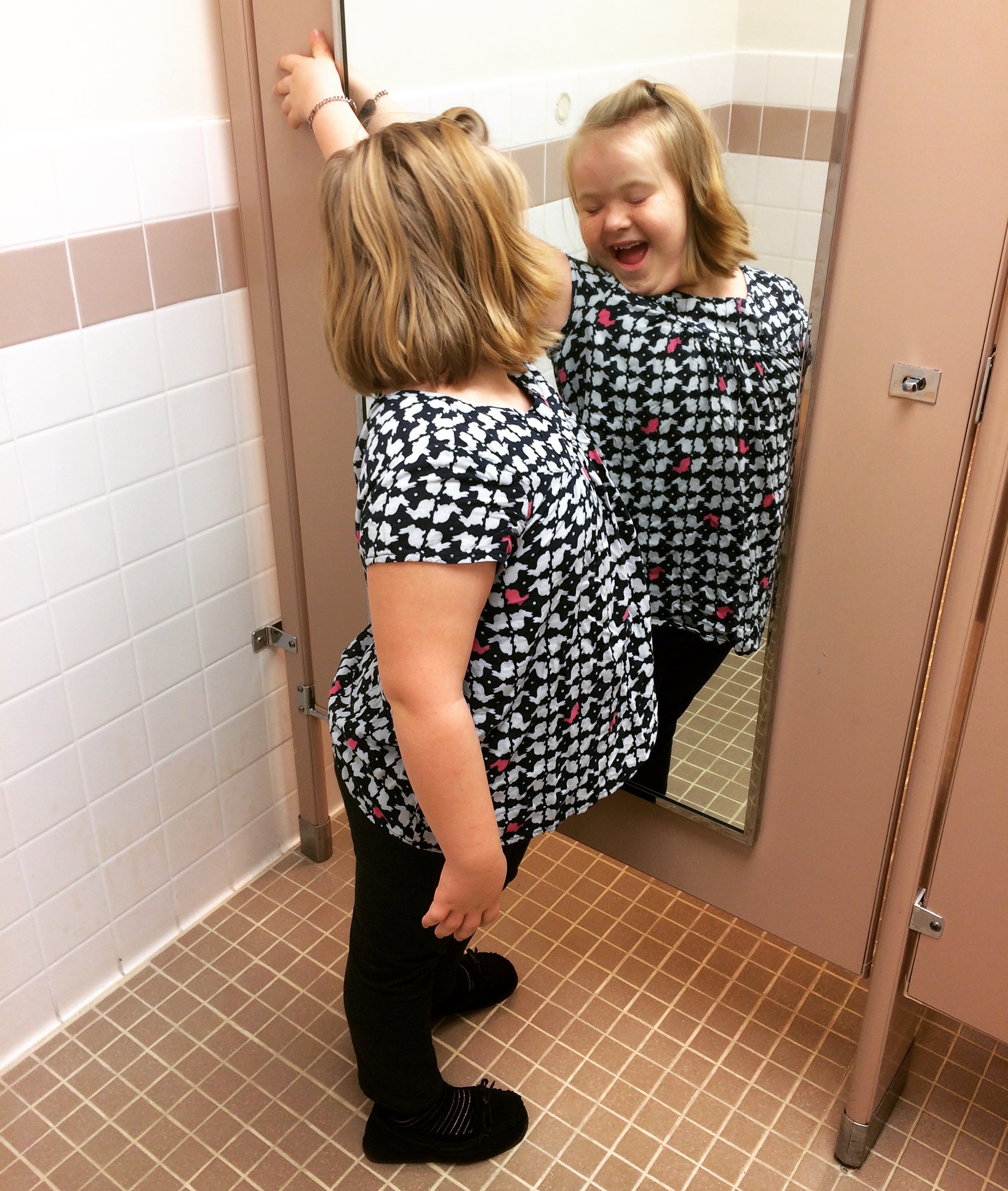 "Mommy, I like my reflection!"