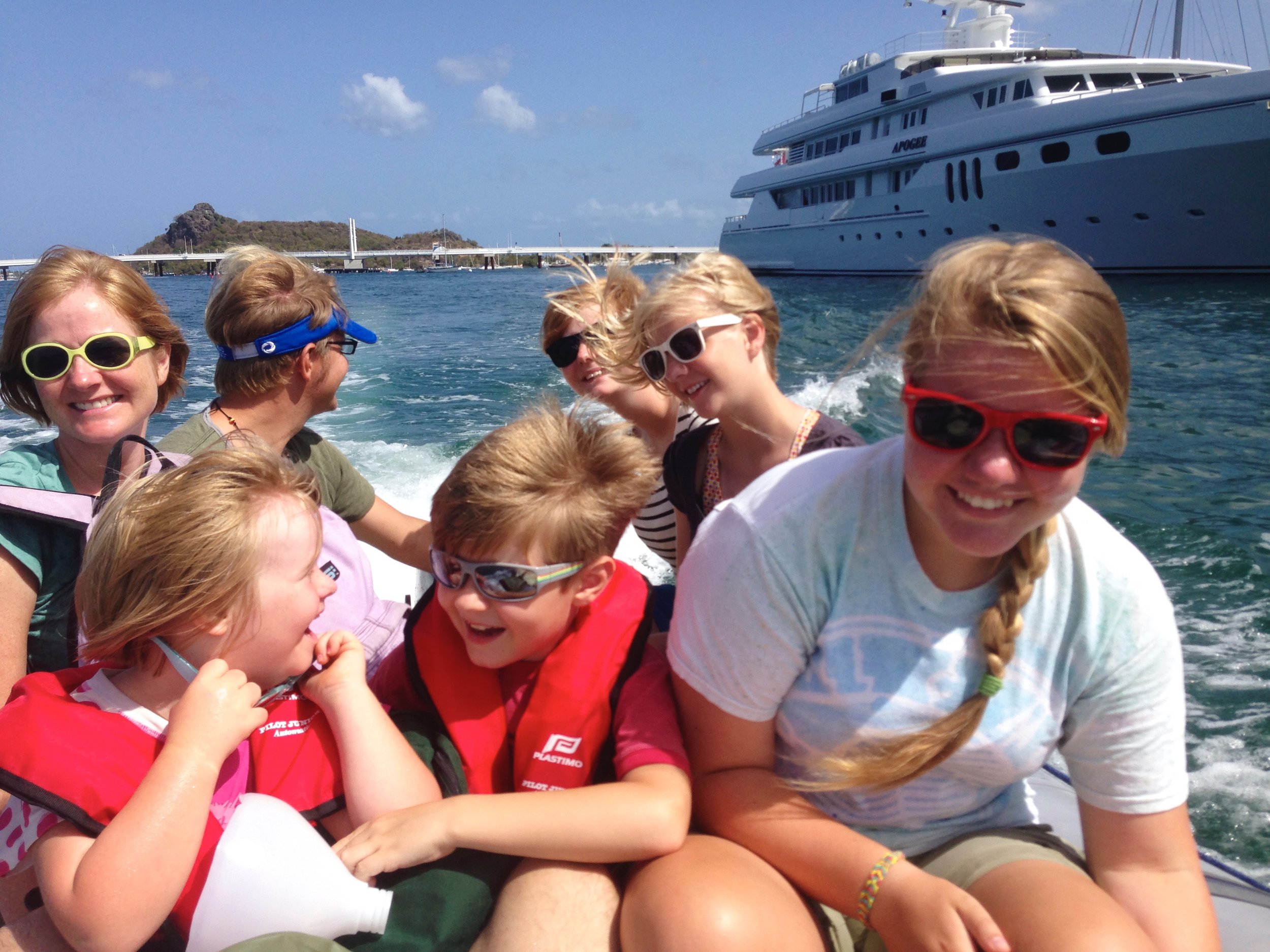 Driving across the Simpson Bay Lagoon, Sint Maarten, Dutch Antilles