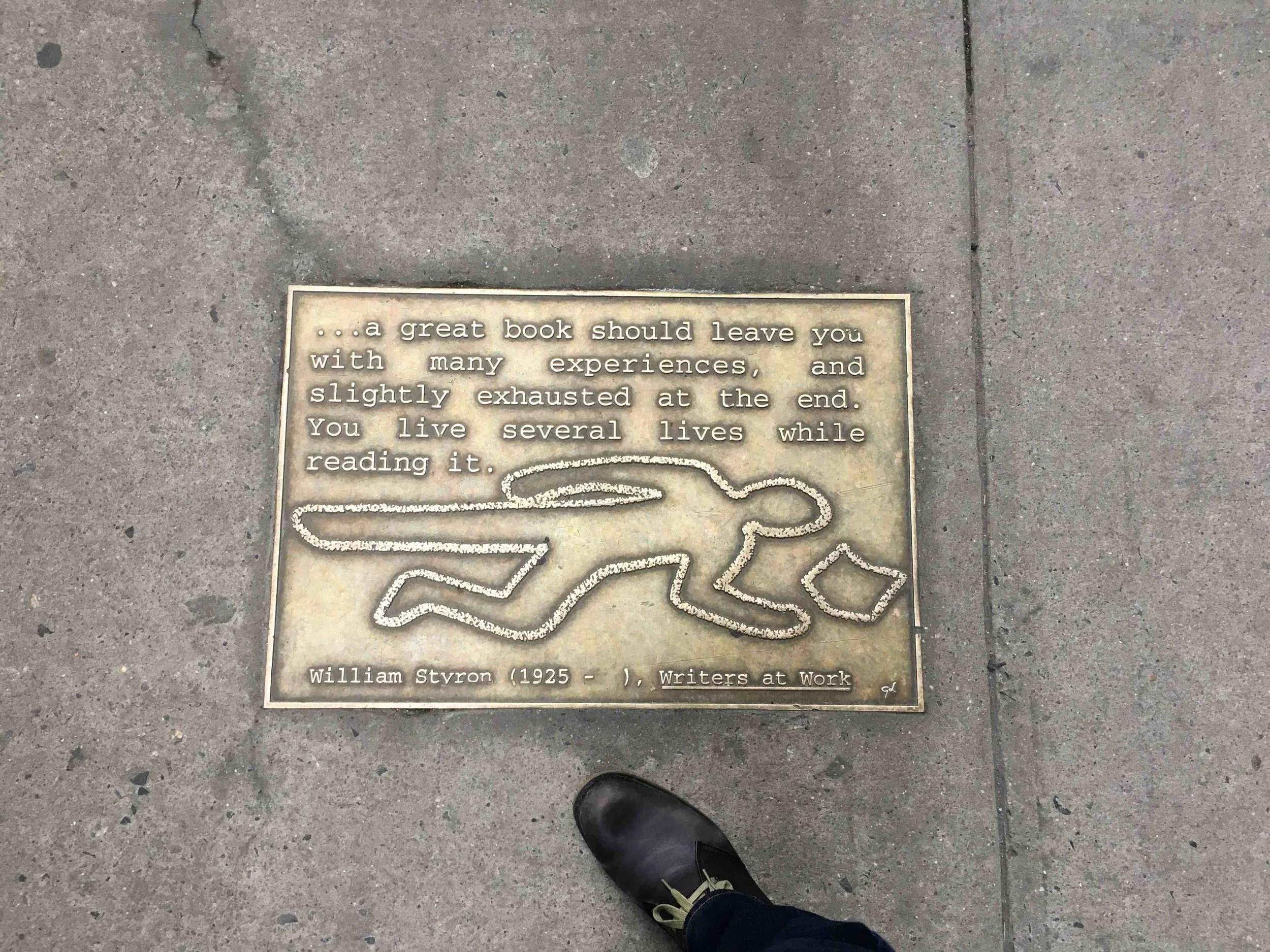 On the pavement between our agent's office and the New York Public Library on Fifth Ave.