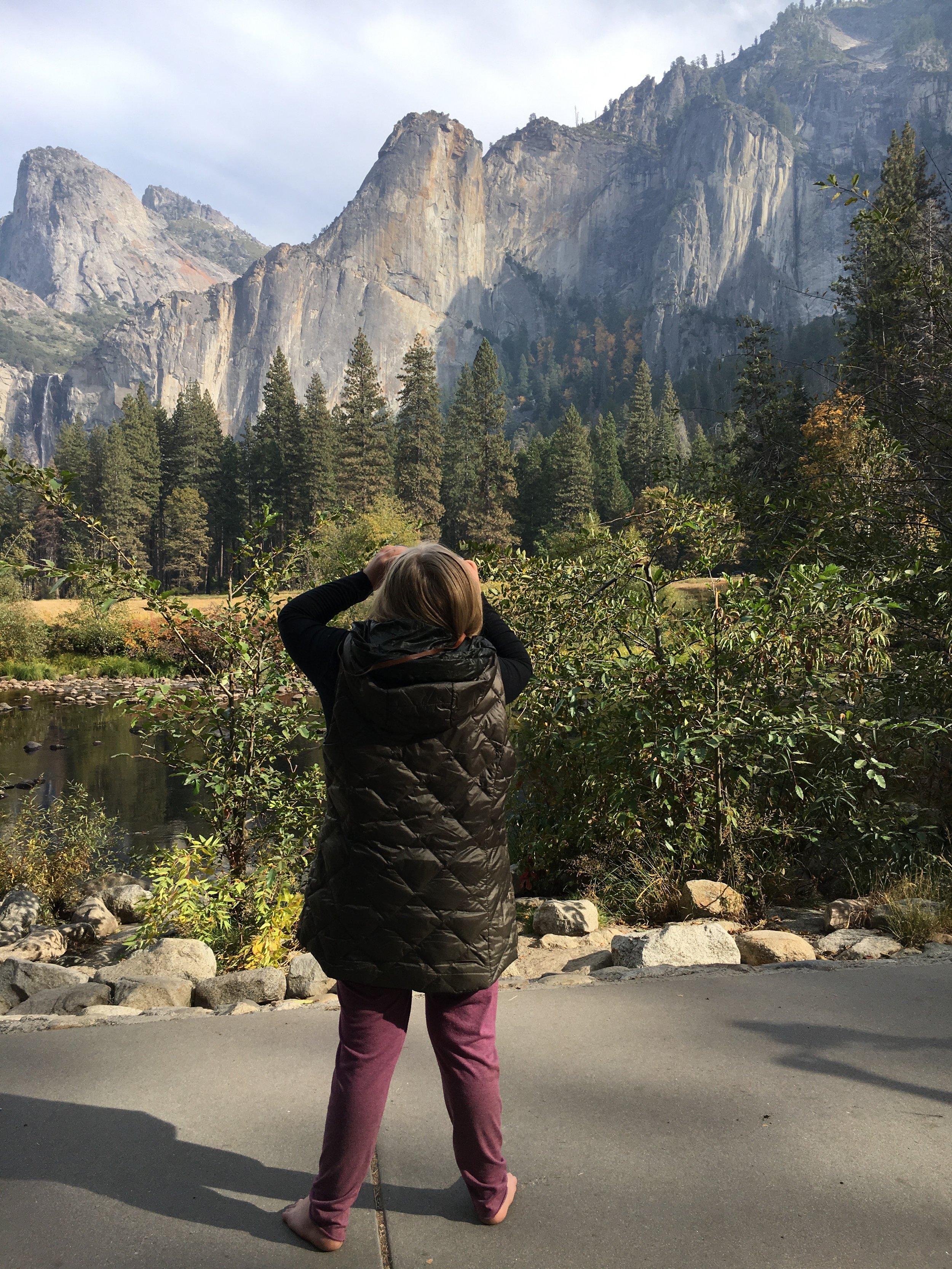  Lily on the look out with binoculars. 