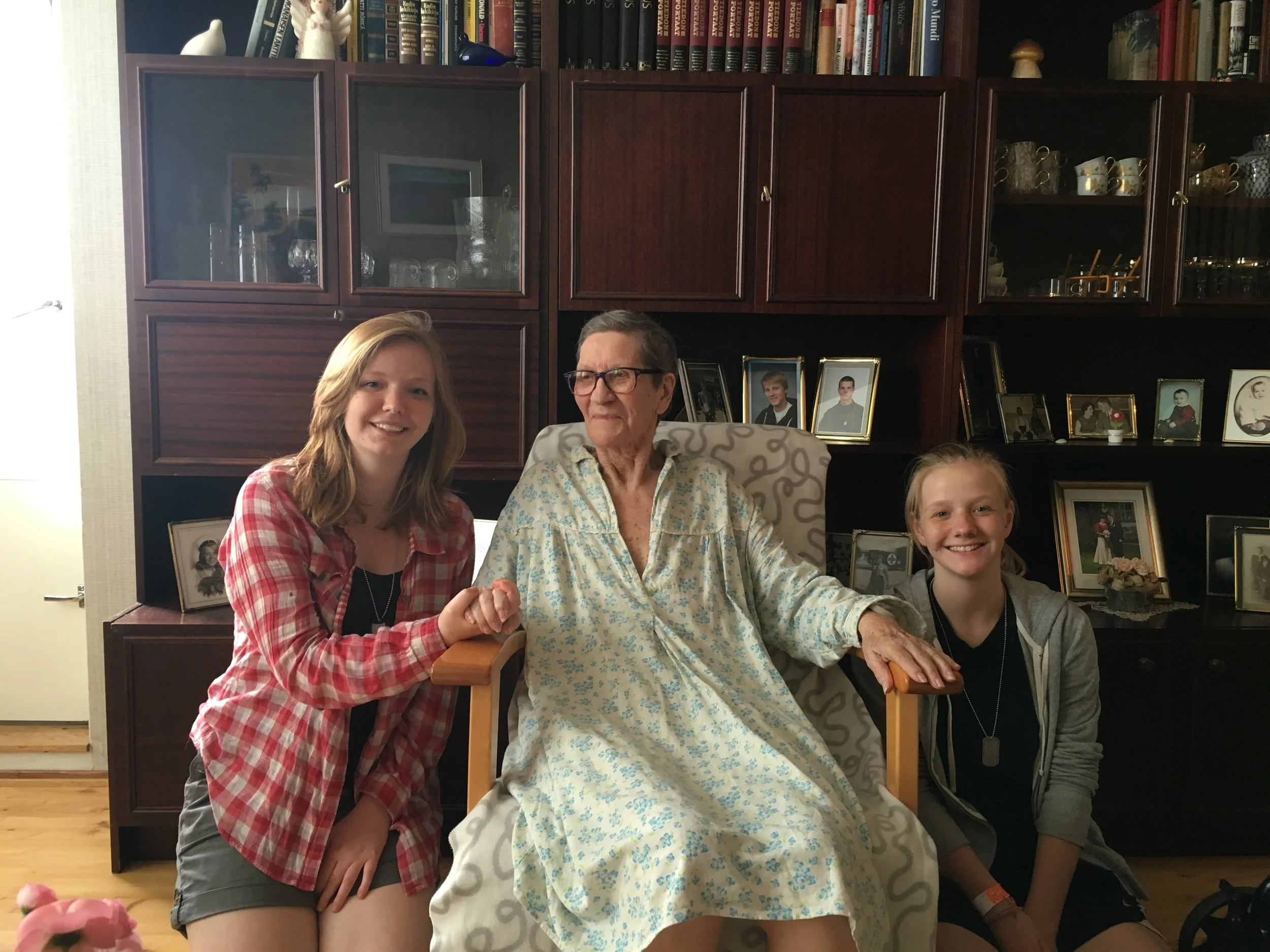 Alison and SJ visiting my grandmother in Finland.