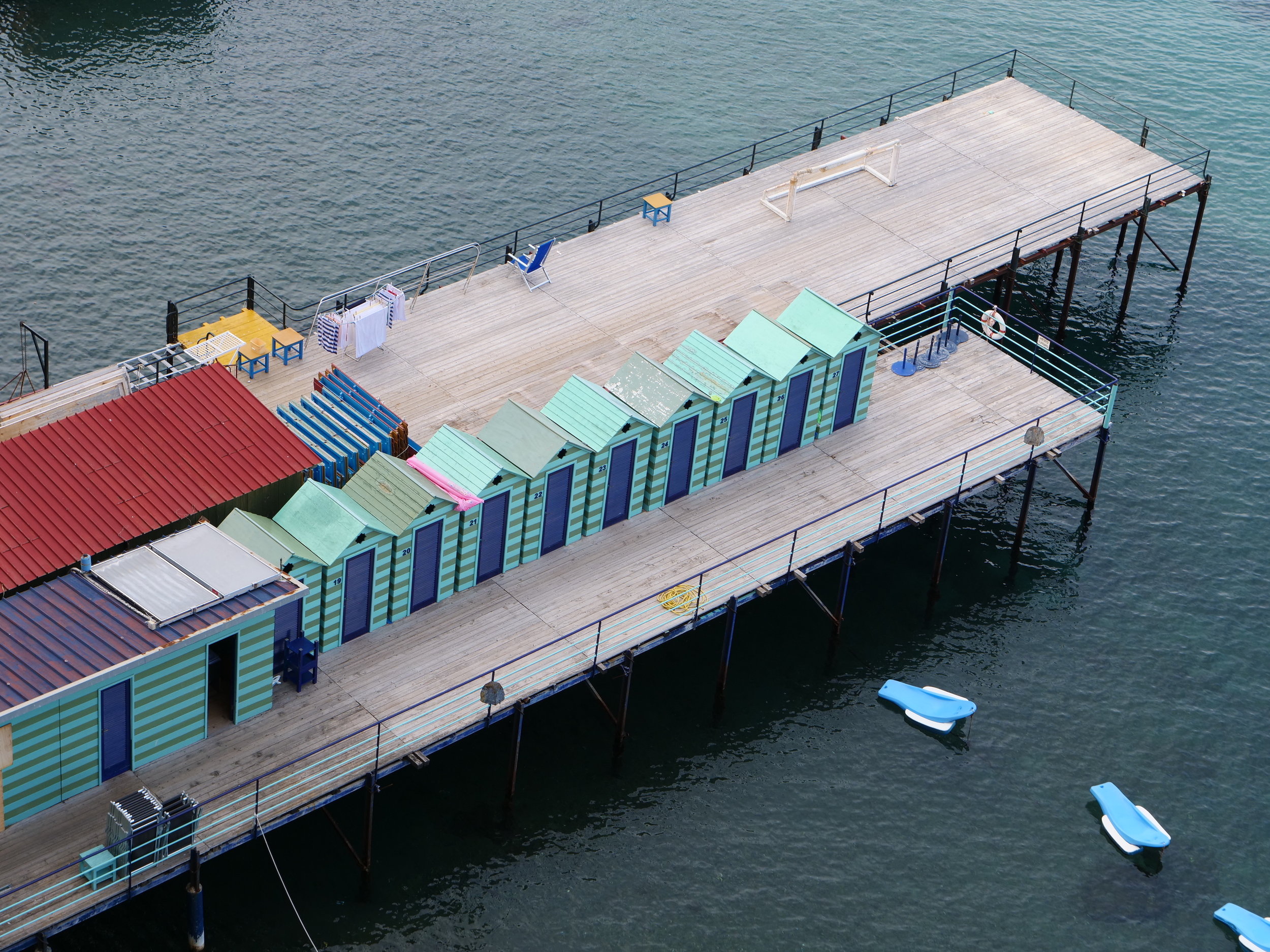 Changing cabanas in amazing colors.