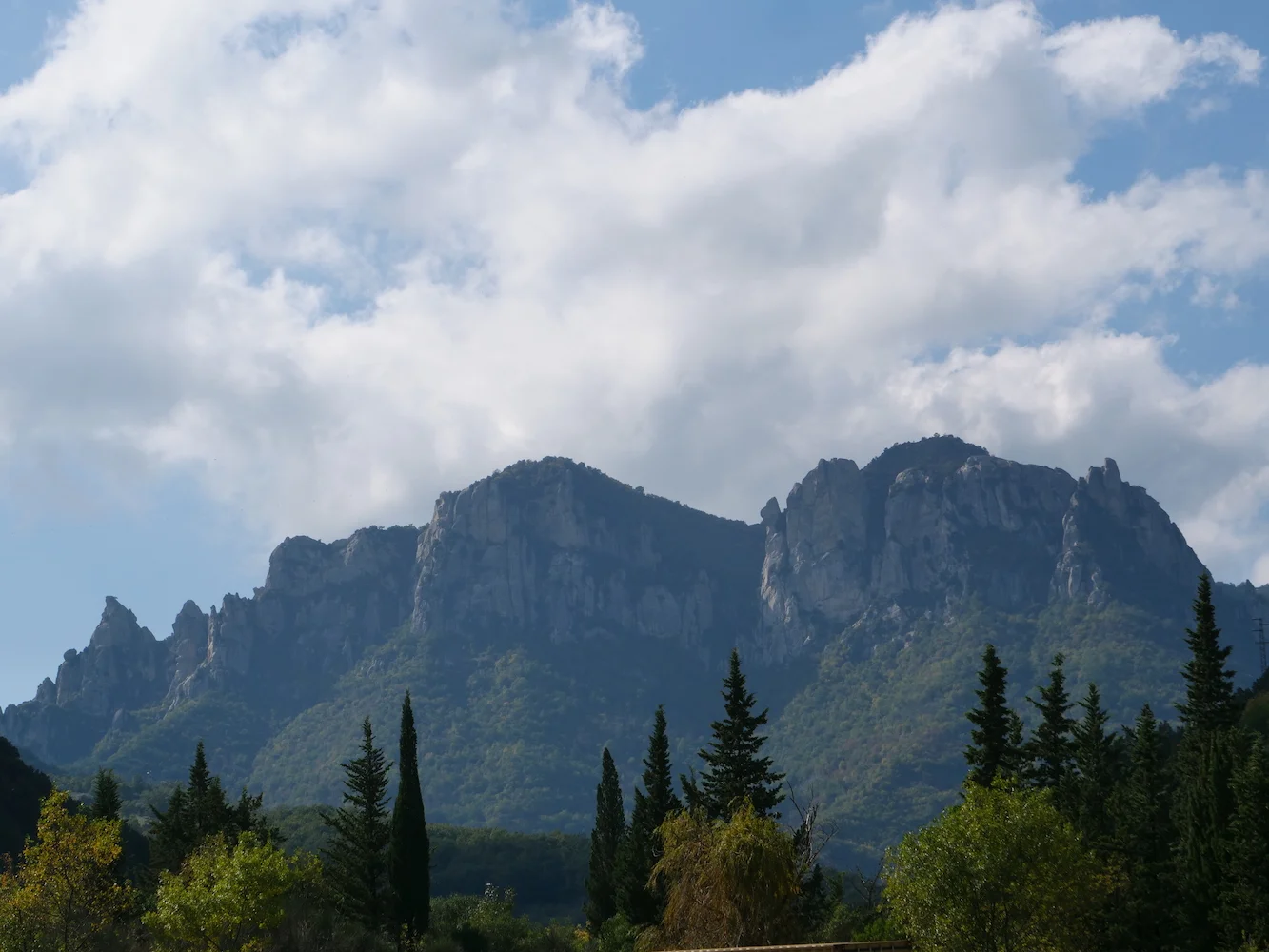 The rugged ridge lines of the southern Italian mountains.