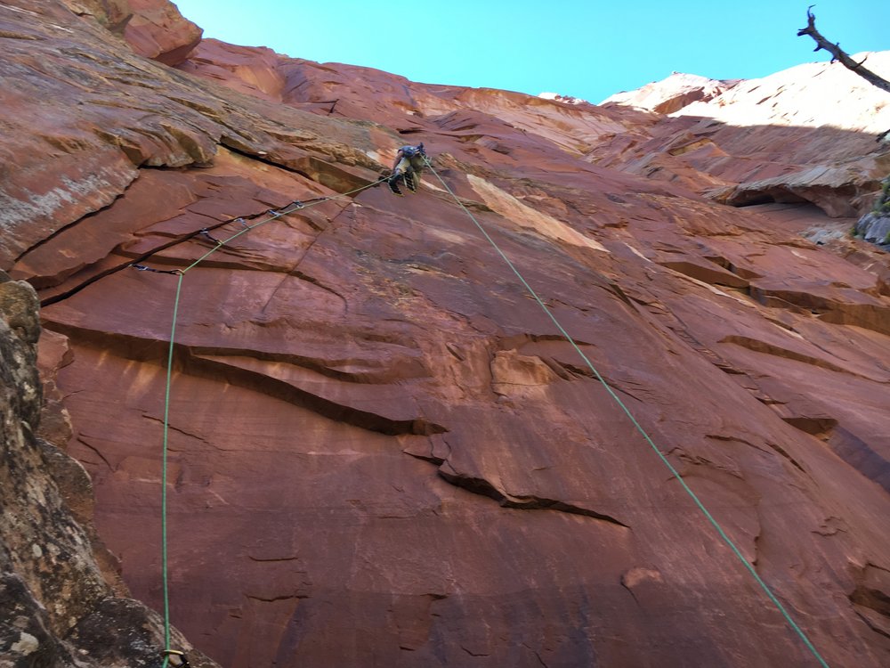 Me practicing aid climbing just outside Zions National Park