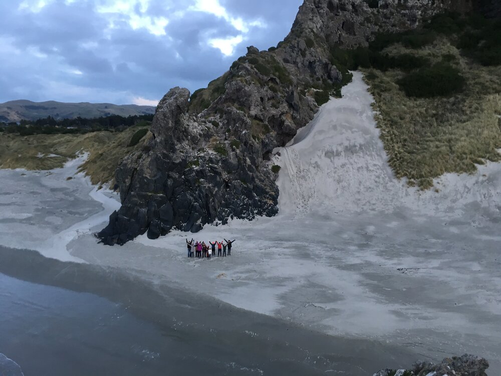 One of our favorite beaches:  Aramoana.