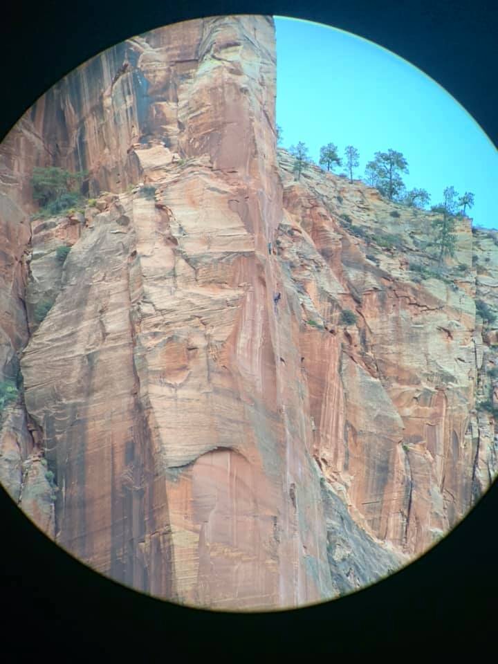 Binocular shot from the valley floor