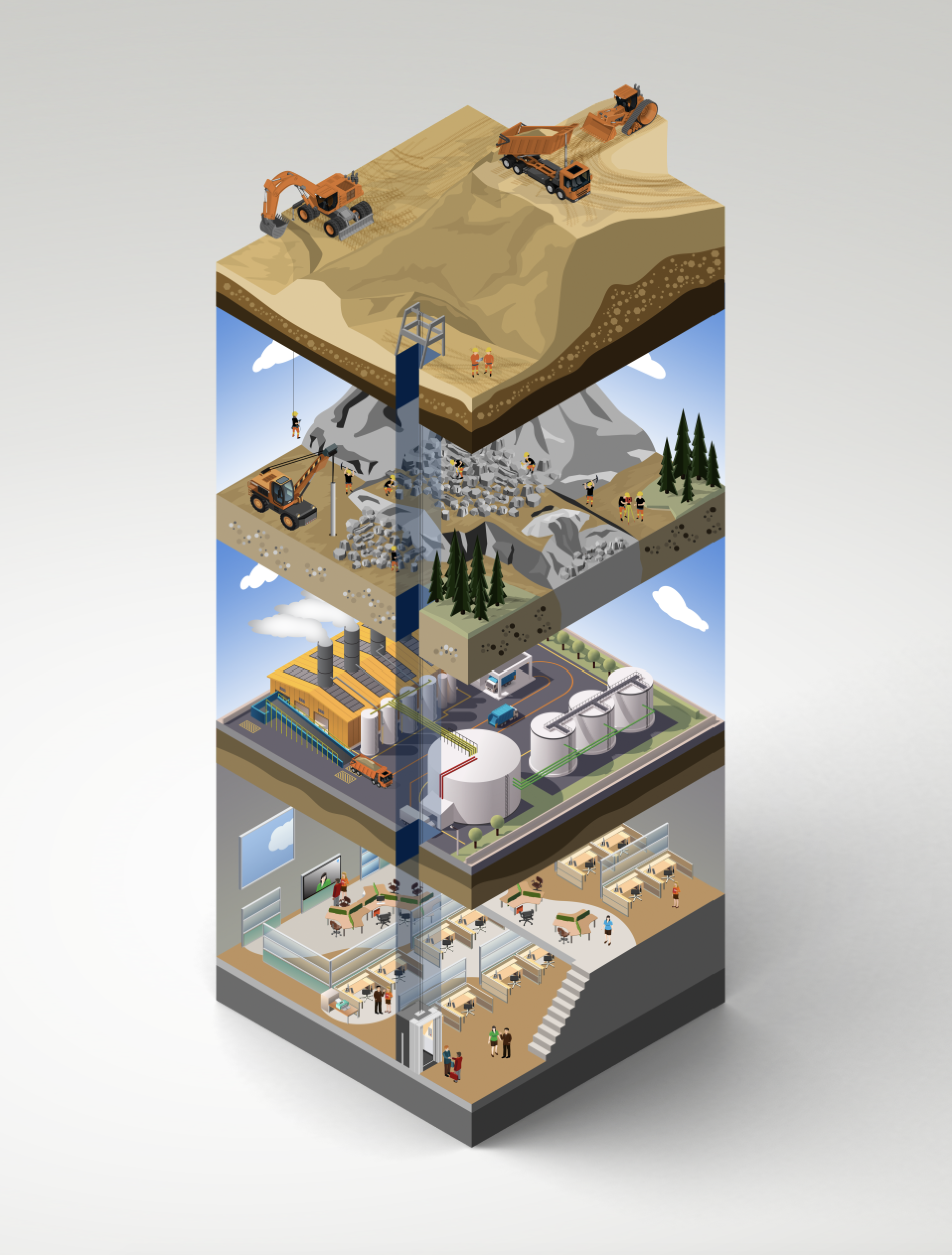 Isometric Illustration and retouching