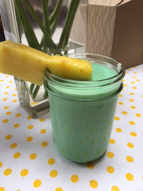  Blue Hawaiian Smoothie:&nbsp; Mainly Pineapple and blue food coloring 