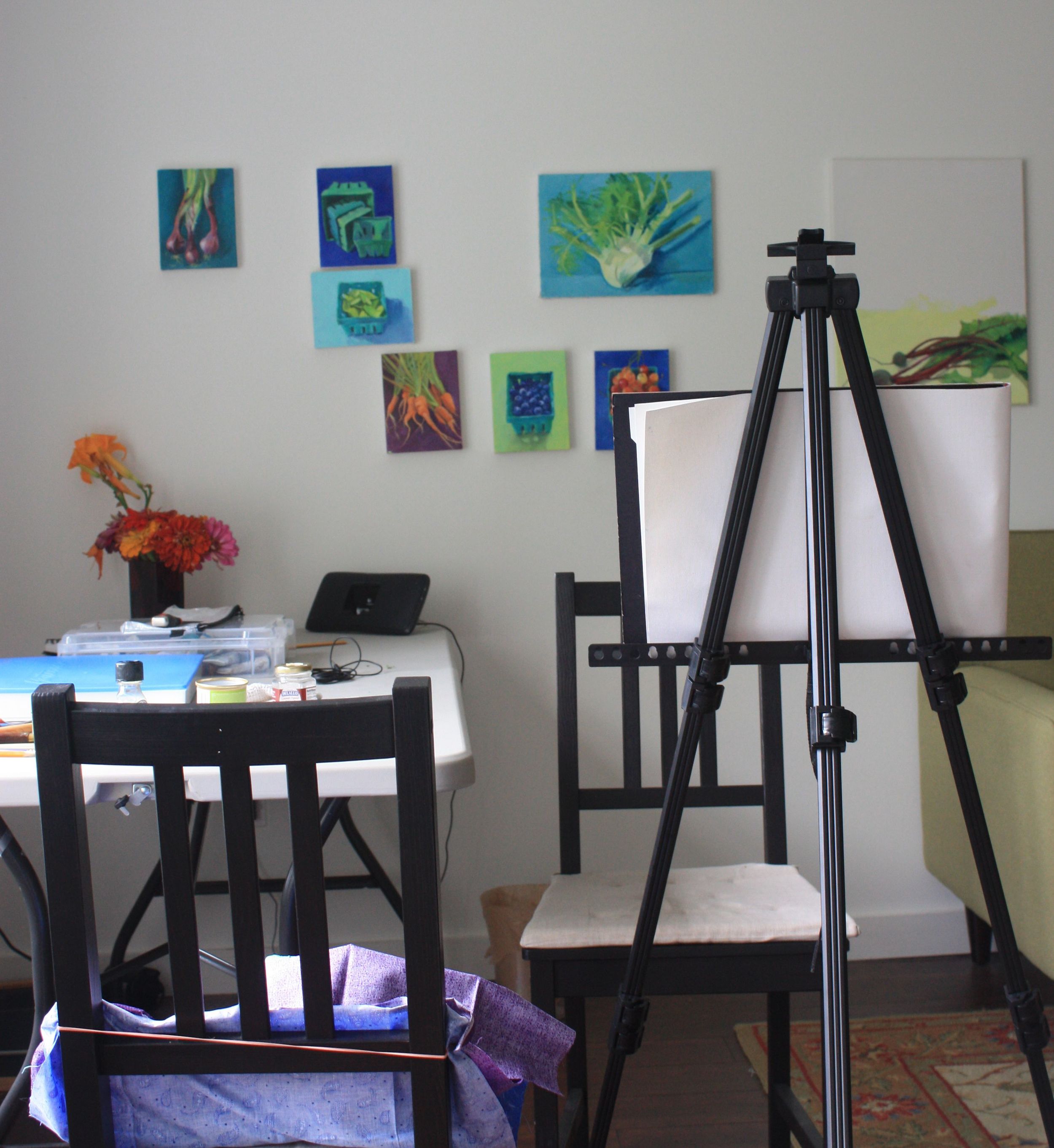 Studio in the cottage. July 2013.