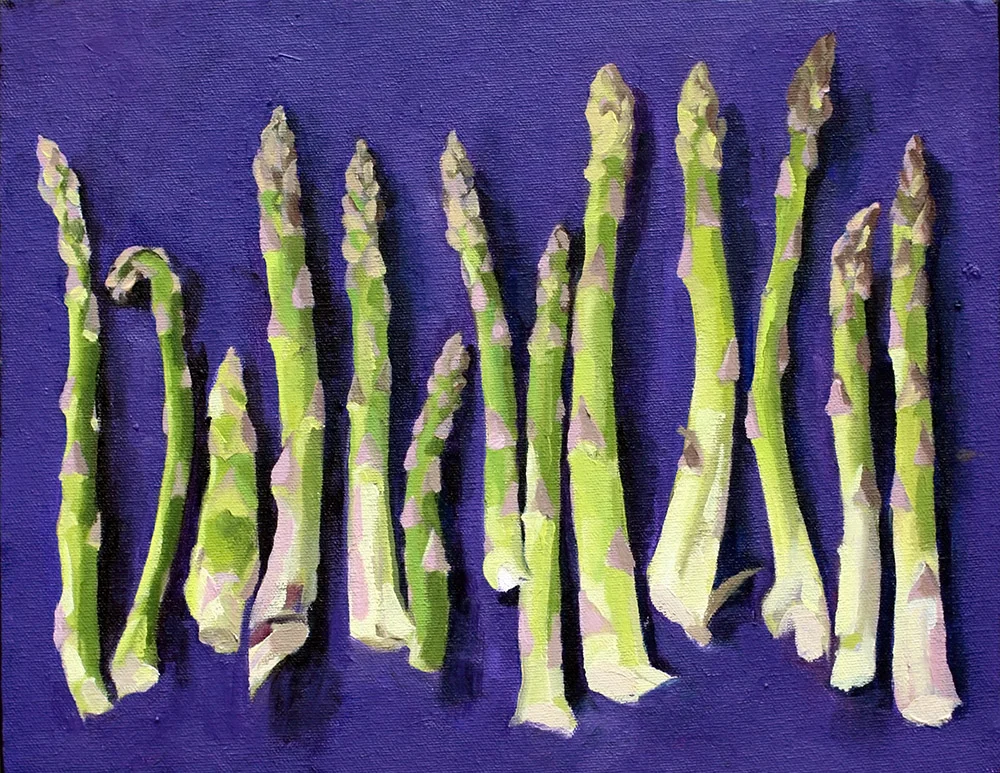 First asparagus of the season. 11x14. 2016.