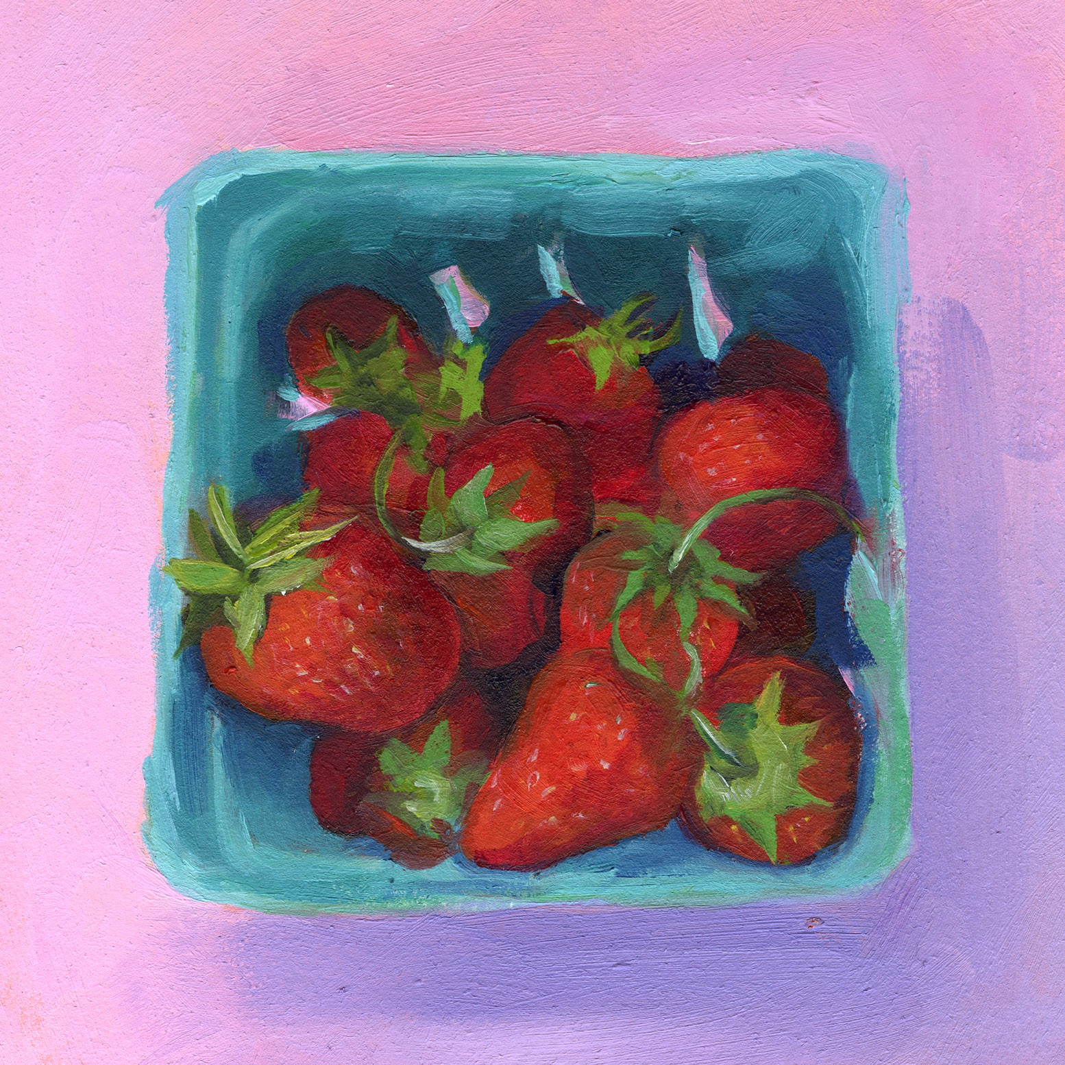 Strawberries on Pink.