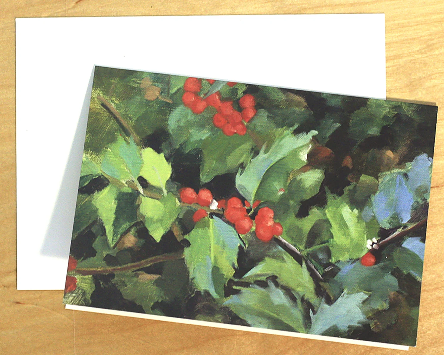 blank notecard-holly with white envelope.jpg