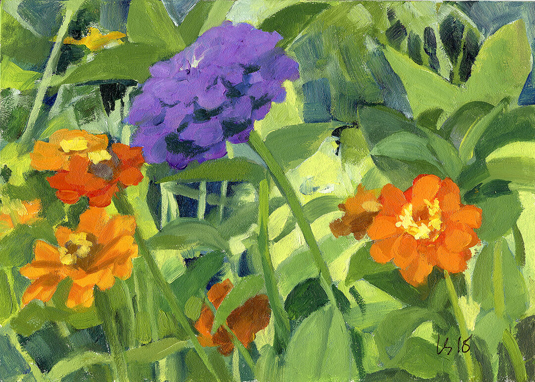 Orange and purple zinnias.jpg