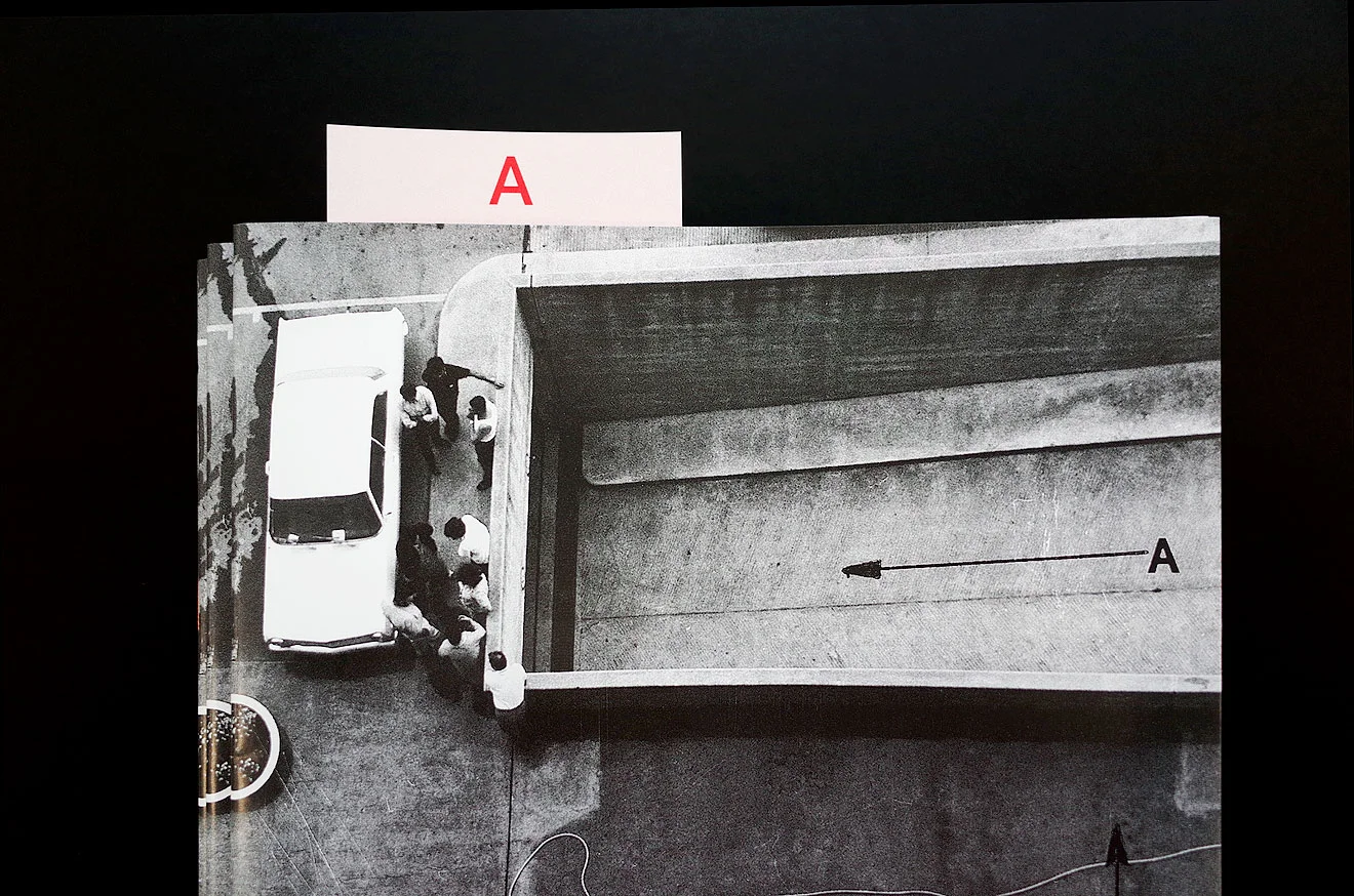 A stack of issue A with bookmark pointing out, The Front cover, image is sourced from the local police archives, (1971)
