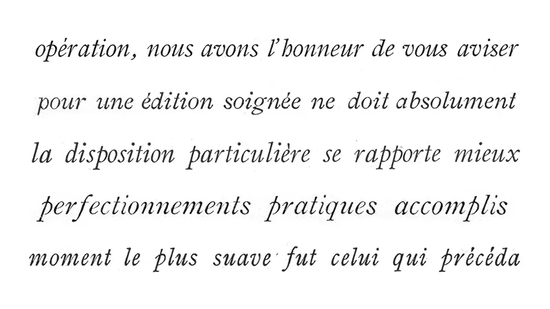 Samples of italic lowercases in the “Elzevir” style, from Mayeur, Van Loey-Nouri, Deberny & Peignot, and Vanderborght. Specimens ca 1890-1926.