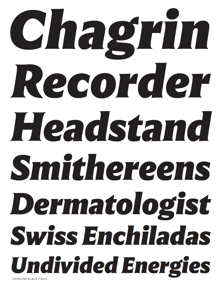 Set in Title (or sentence) case the bold weights of Empirica are dramatic and sure to grab attention