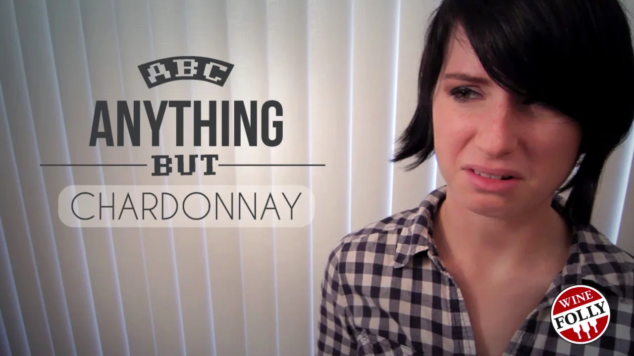 Madeline Puckette of Wine Folly (check it out, it's awesome!) Screwing up her face in anxiety of filming a video comparing some Chardonnay to baby diapers (here's the video )