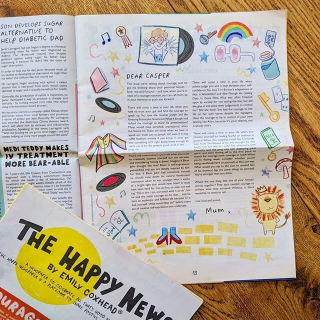 One of my favourite Dear Casper articles to illustrate for @thehappynewspaper so far 🌈🕶️ We're just finishing the next issue and it seems more important than ever to get some Happy news ☀️ Thank you to the lovely team who work so hard on this! 
#ha