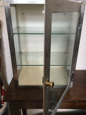 Glass Medical Cabinet Vintage, Vintage Metal Pharmacy Cabinet