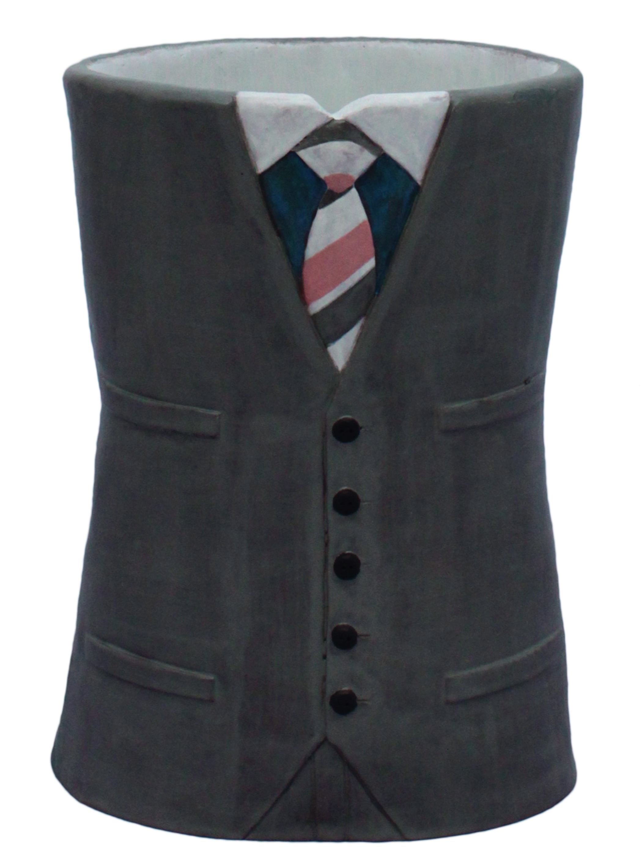 Gray Suit and Striped Tie