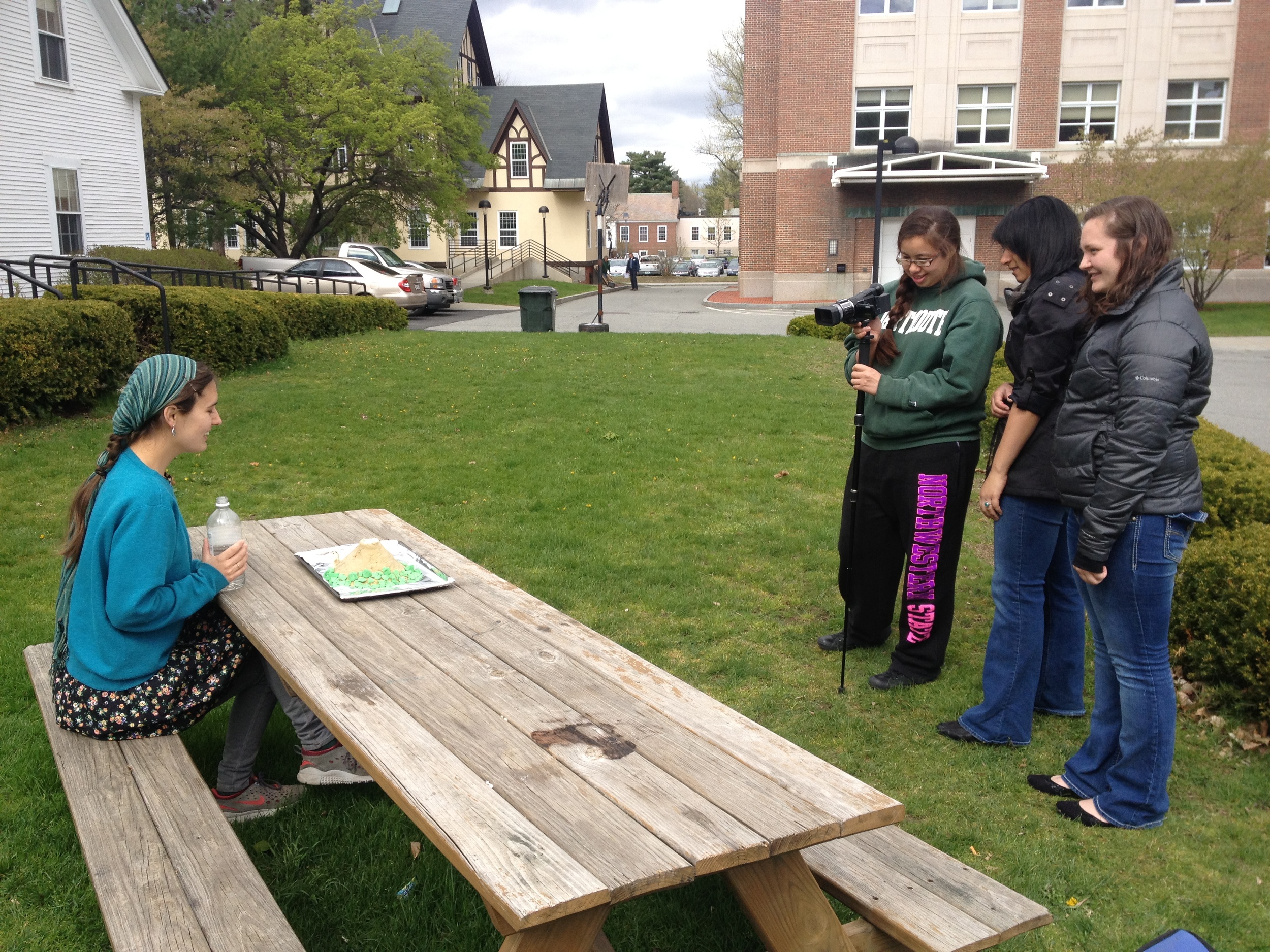 Filming a College Knowledge video at the Native American House at Dartmouth College. 