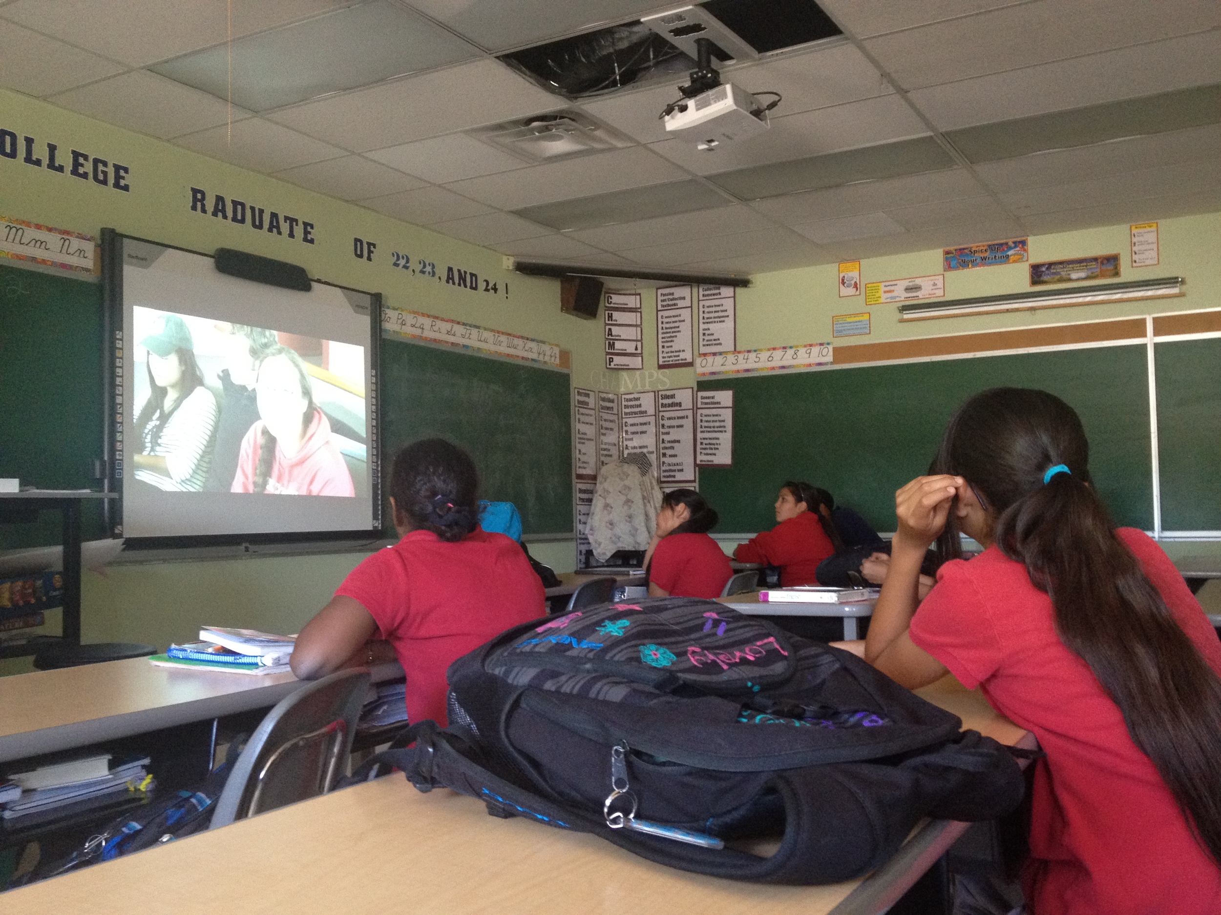 College Knowledge video screening for elementary school students on the Navajo Nation 