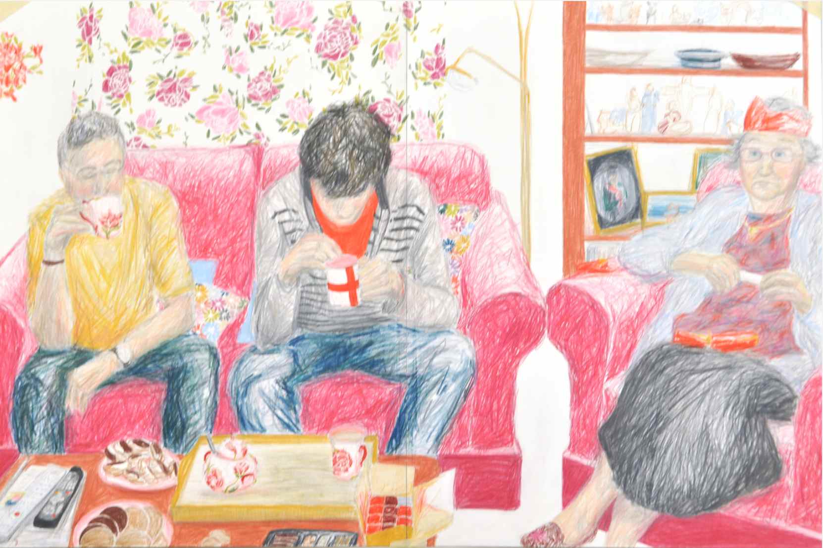 Beach Cottage , 2009 crayons on paper 92 x 61 cm