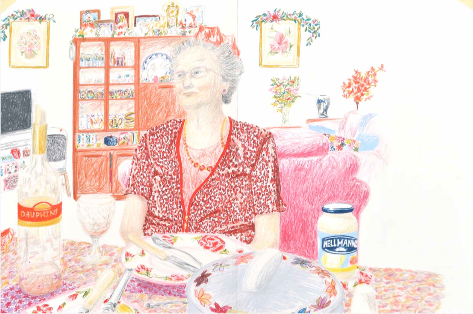 Beach Cottage , 2009 crayons on paper 92 x 61 cm