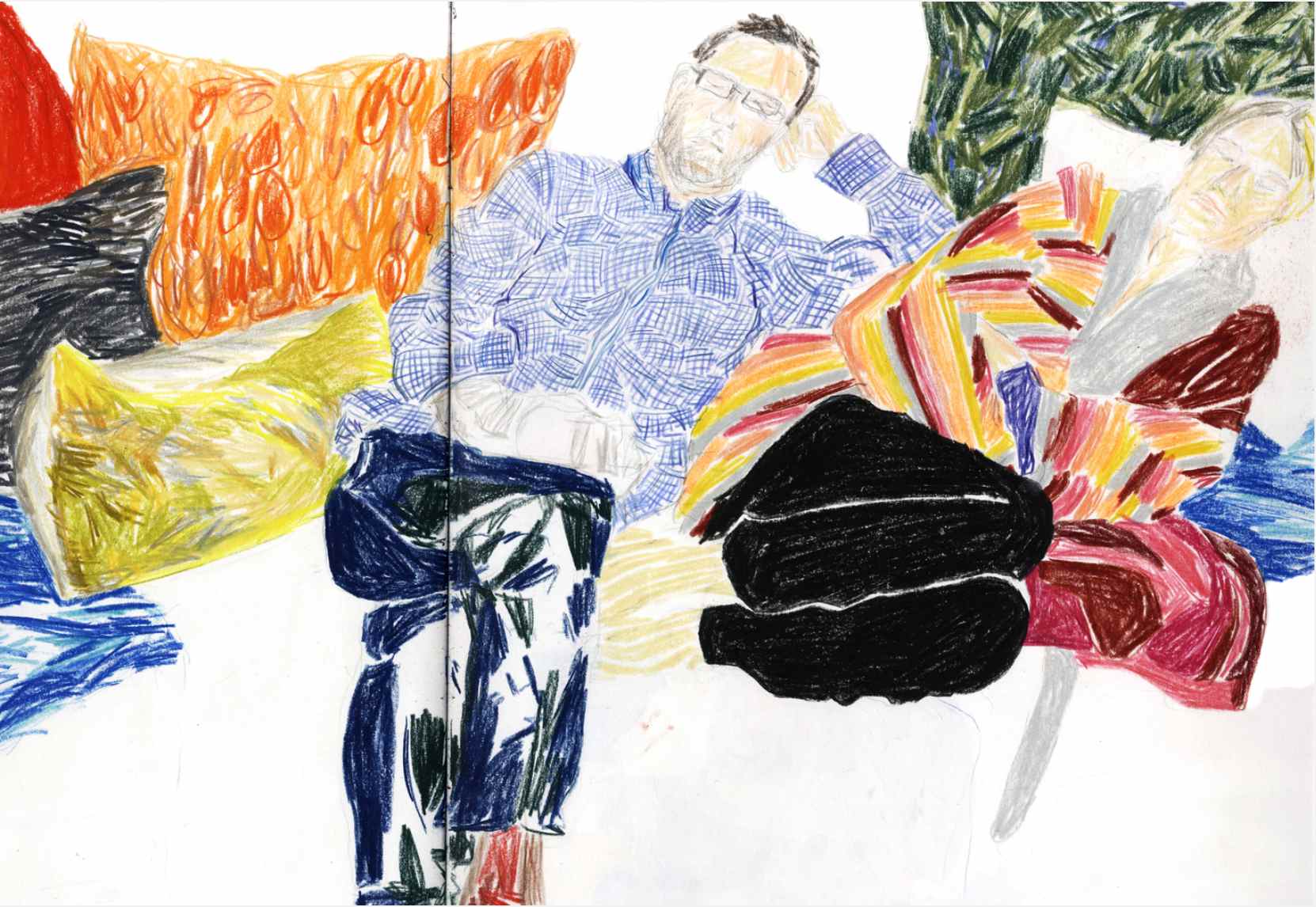   Sundays , 2010 crayons on paper,&nbsp;sketchbook 59,4 x 42 cm    