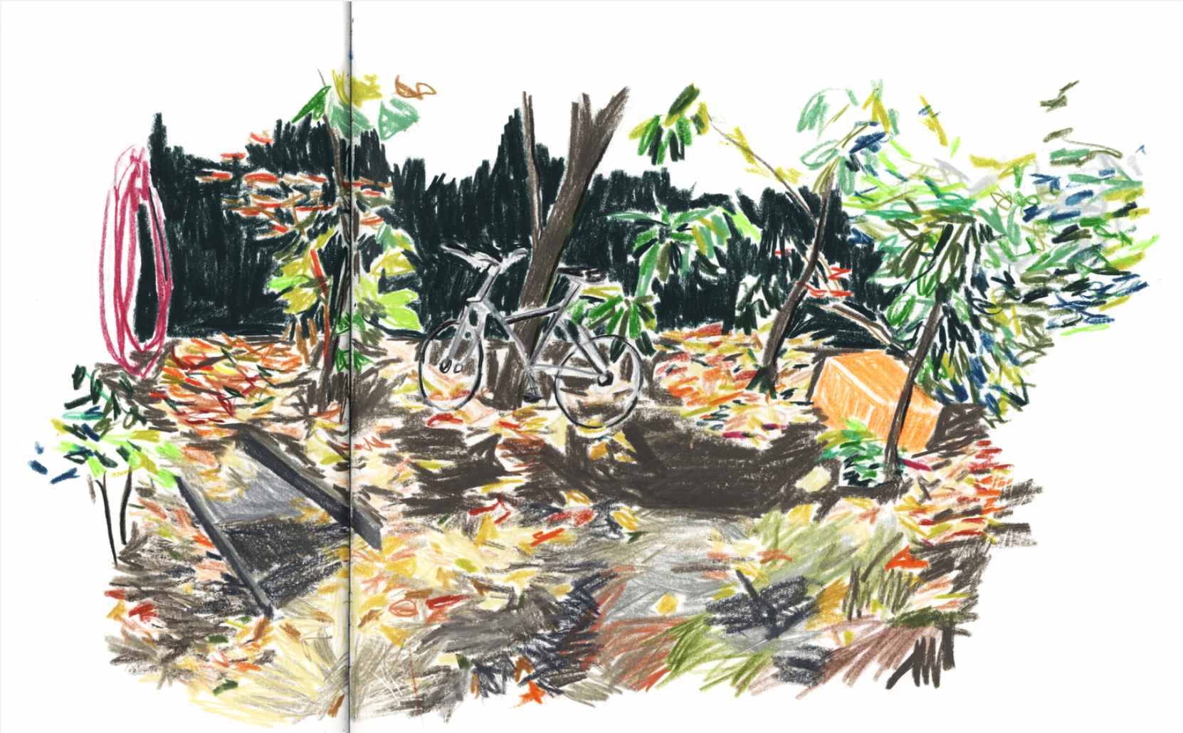 Sundays , 2010 crayons on paper, sketchbook 59,4 x 42 cm