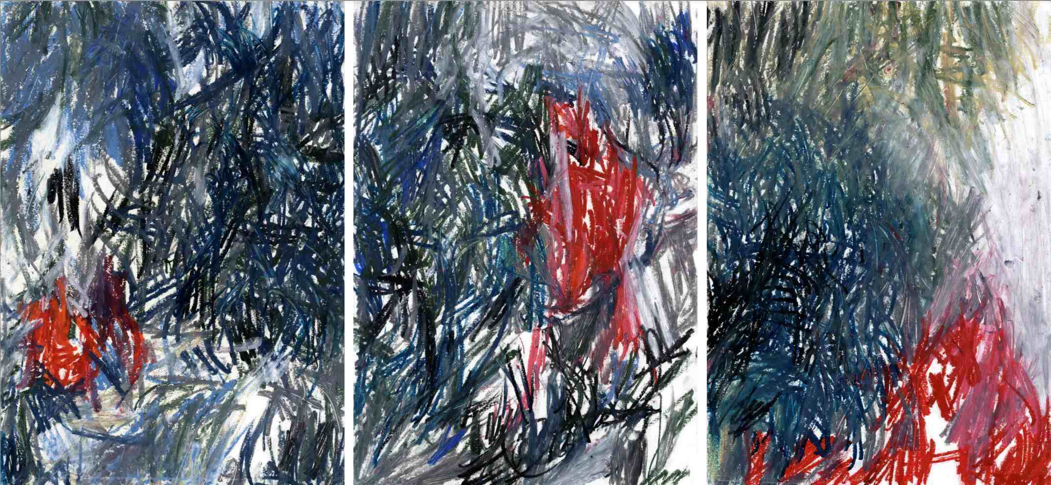  Deep forest , 2011 oil pastels on paper,&nbsp;serie of 3 42 x 29,7 cm each  (Private collection)    