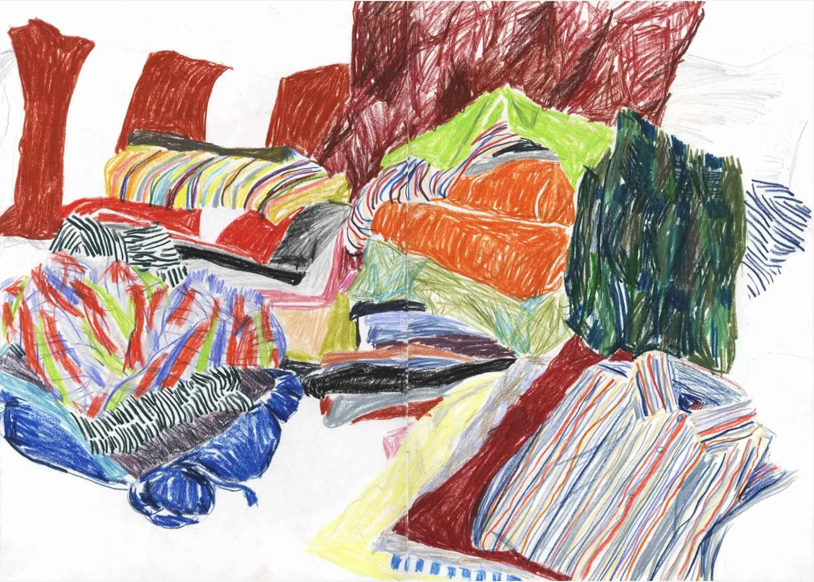 Alex's clothes , 2010 crayons on paper, sketchbook 59,4 x 42 cm