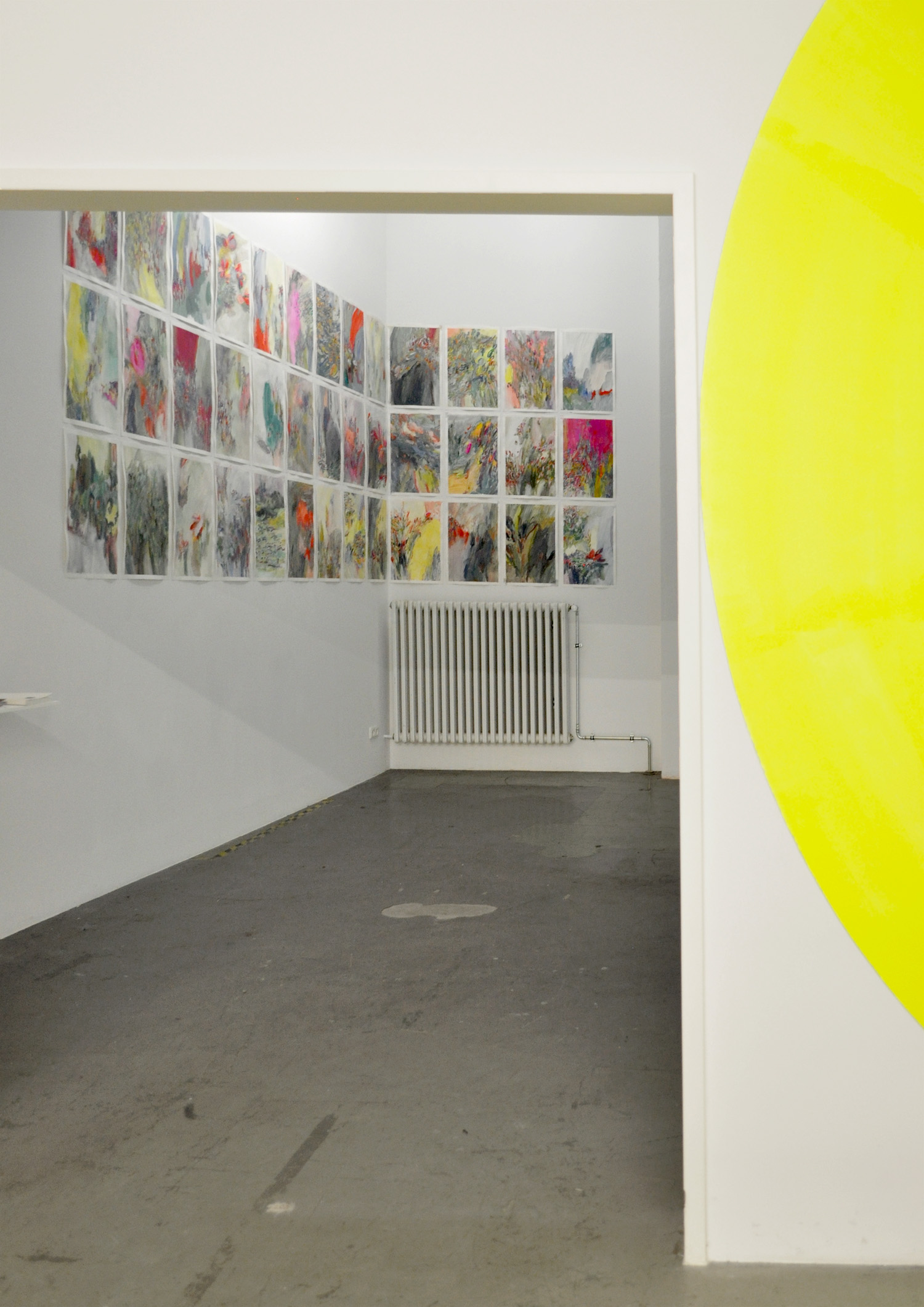  installation view, Studio Jeppe Hein, Berlin,&nbsp;2013  (yellow circle by Jeppe Hein Studio) 