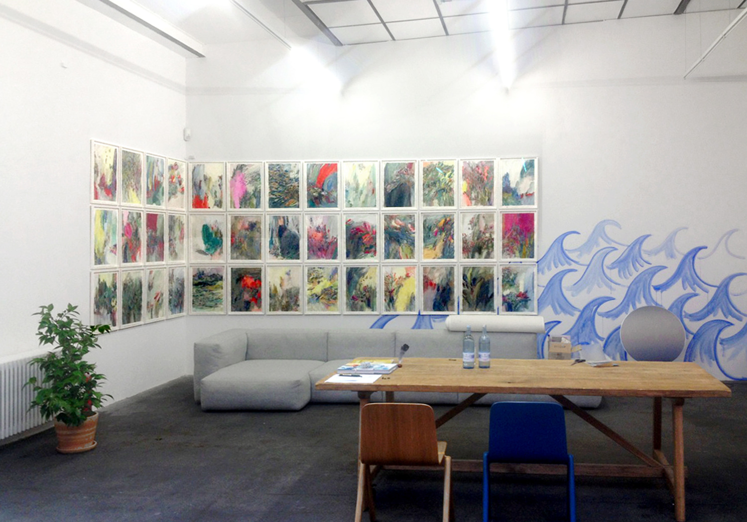 Memories (red) , 2013 installation view, Studio Jeppe Hein, Berlin, 2015-16