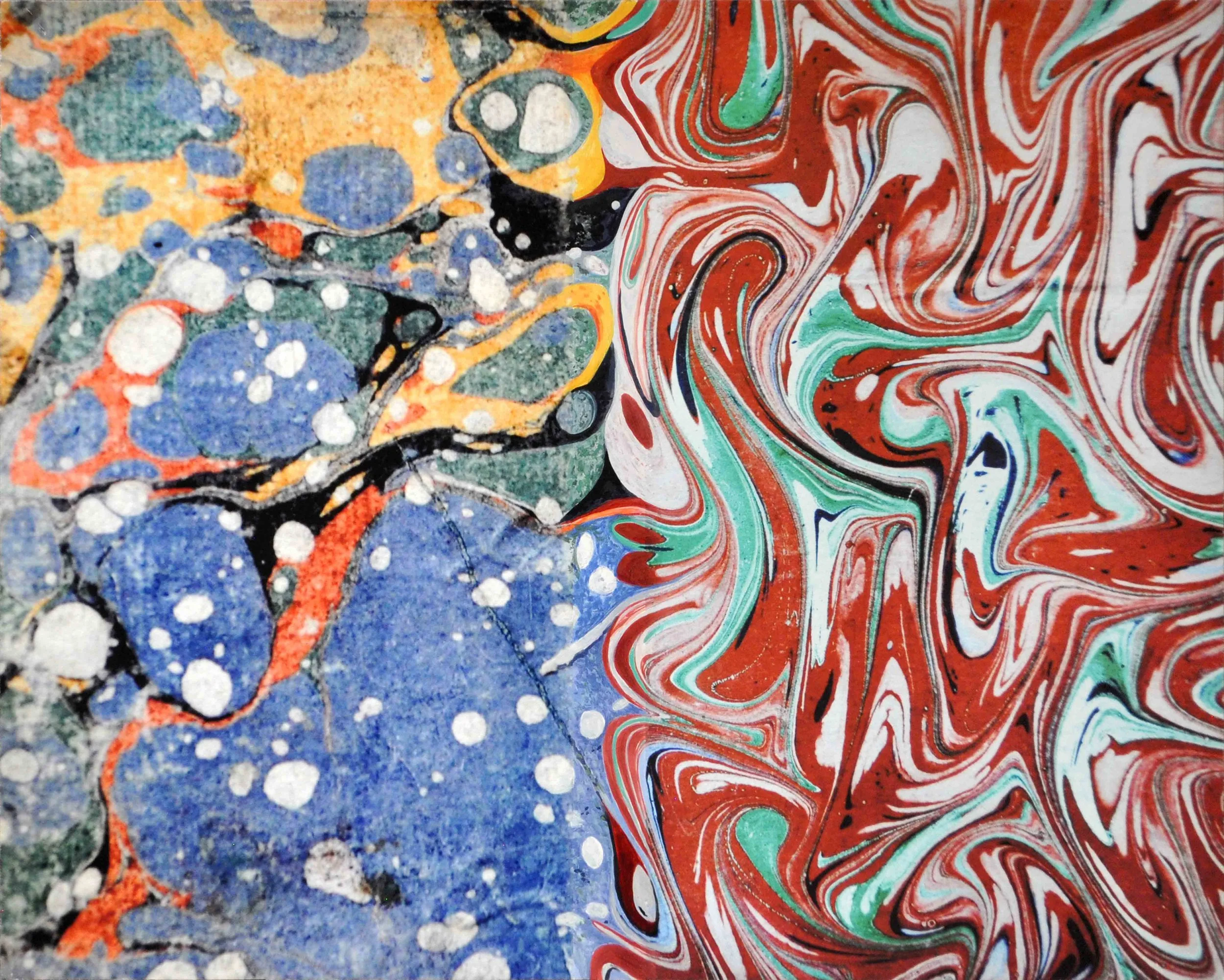 Écritures (Essai, Atala, Génie, Génie, Voyage, Mémoires, Mémoires) , 2017 oil on fine art print, on wood, sand paper, series of 7 34 x 27 cm each