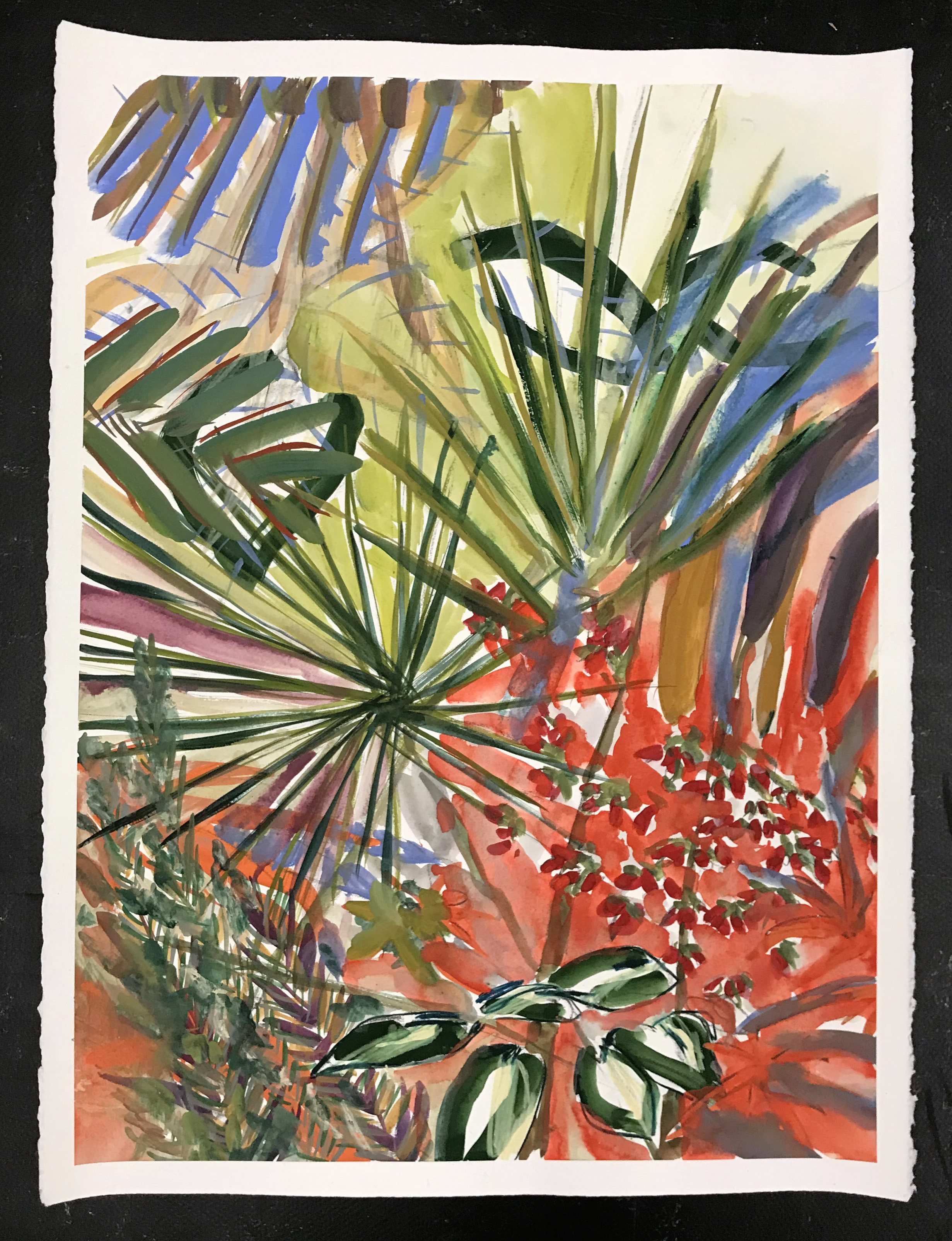 Bali Painting , 2018 gouache, crayons and charcoal on paper 76 x 56 cm ; 30 x 22 in private collection
