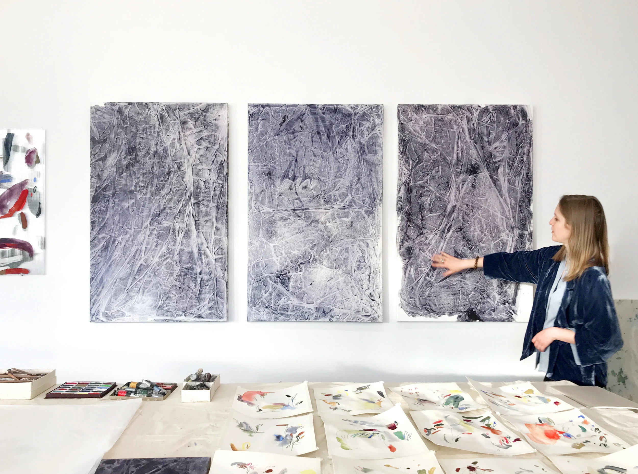   Payne Monochromes , 2018 Studio view, PS122, New York, 2019   photo Joséphine Dupuy-Chavanat  
