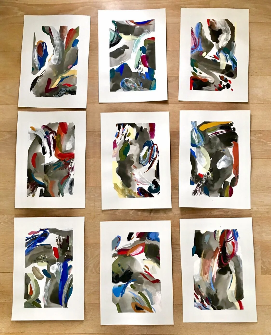   Seabed to Surface , 2018 suite of 10 gouache, China ink, oil on paper 41 x 30 cm each ; 16 1/2 x 11 3/4 in each 