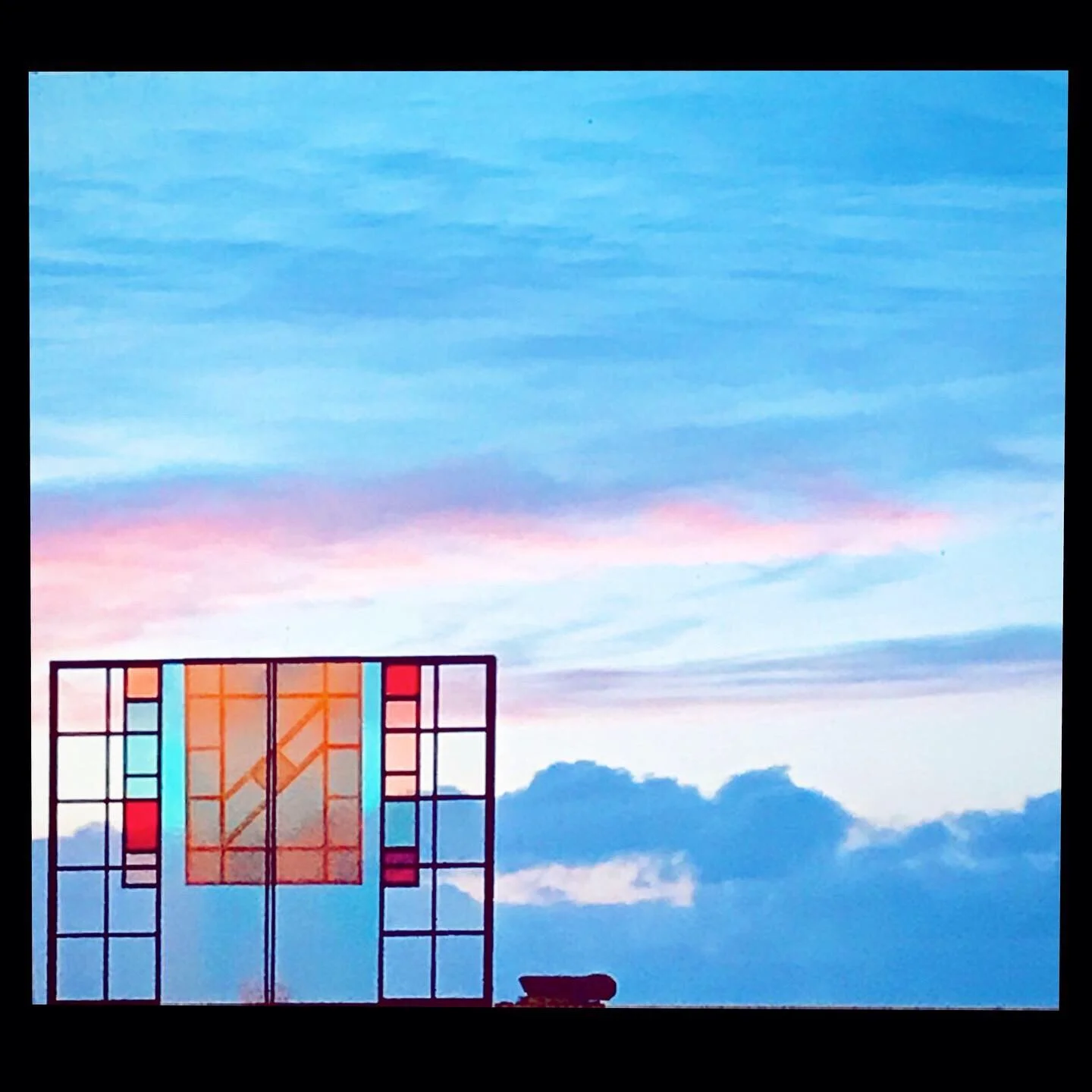   French Window (Diagonal) , 2020 multiple (unique) acrylic, two-way miroir, mylar, plexiglas, iridescent film, colored filters 26 x 21 cm ; 10 1/4 x 8 1/4 in   private collection  